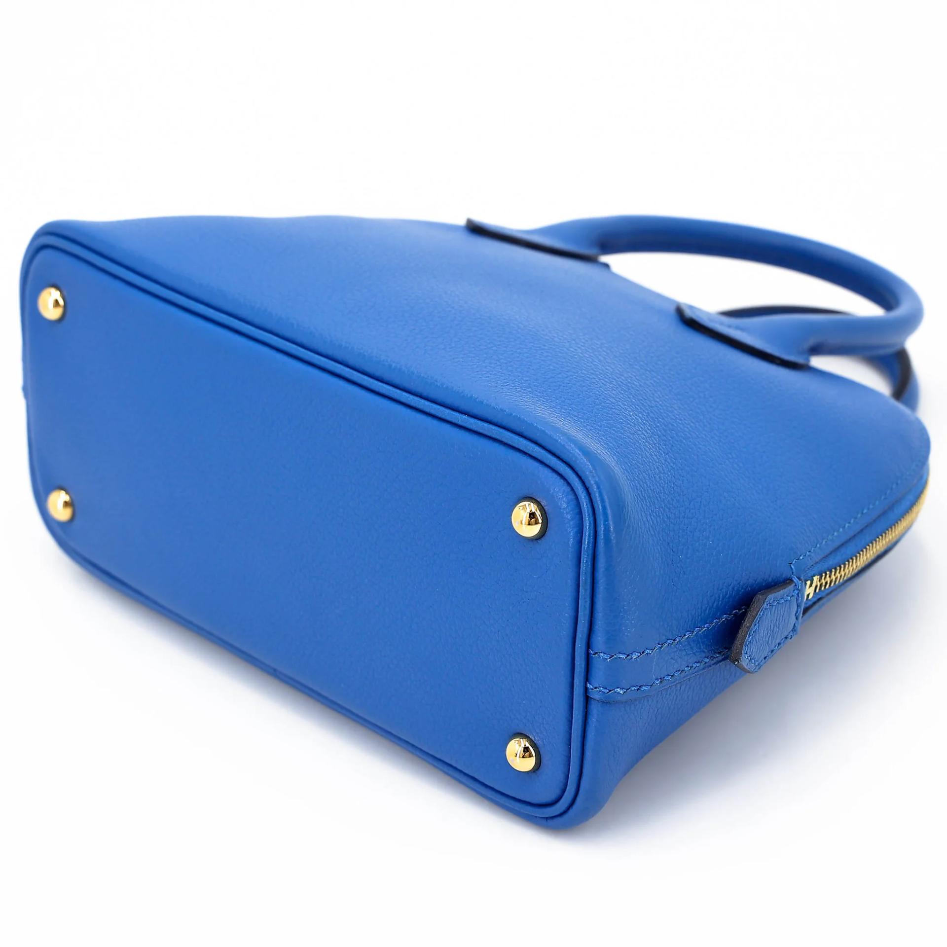 A美品 HERMÈS 愛馬仕 Mini Bolide 1923 I7 琉璃藍 Bleu Zellige Evercolor皮 金扣 C刻 2018年 - 4