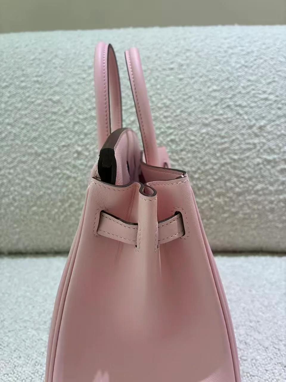 Excellent ( Rank SA ) HERMÈS Birkin 25 Rose Sakura (3Q) Swift Palladium hardware W (2024) - 10