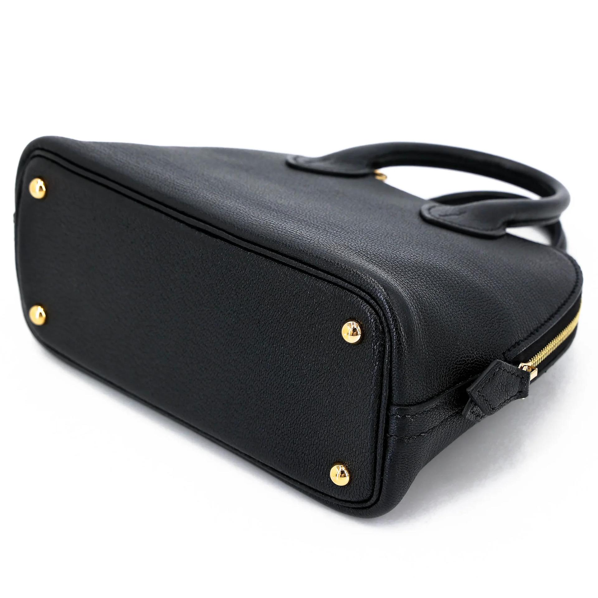 Excellent ( Rank SA ) HERMÈS Mini Bolide 1923 Noir (89) Chevre Gold hardware U (2022) - 6