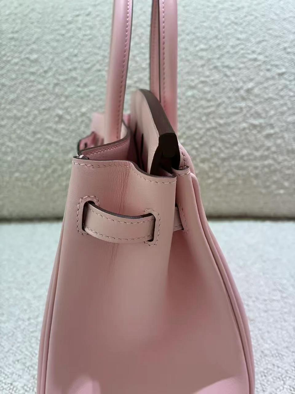 Excellent ( Rank SA ) HERMÈS Birkin 25 Rose Sakura (3Q) Swift Palladium hardware W (2024) - 9
