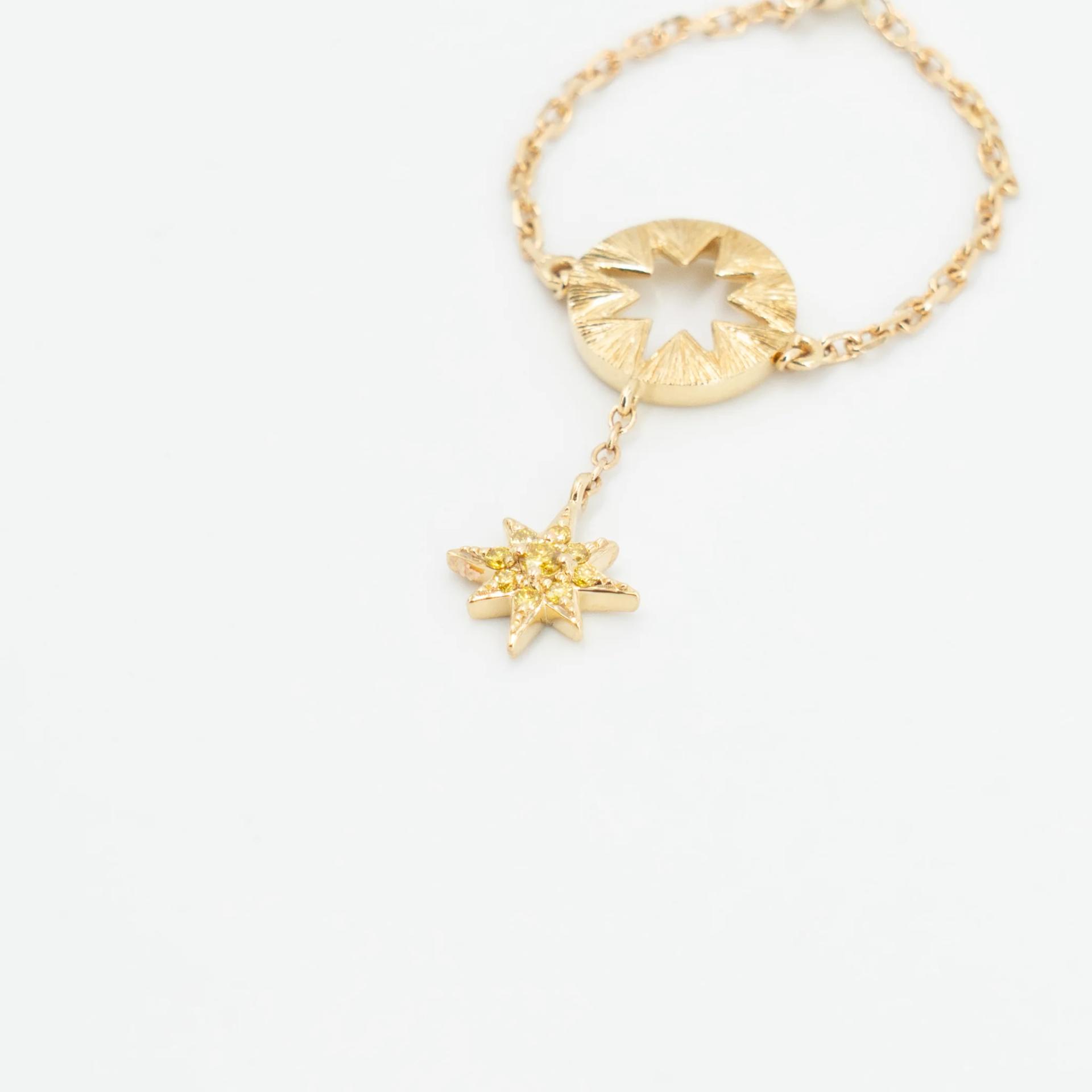 全新 Mira The MIRA 星愿系列軟戒 黄色 18K黄金 钻石 - 6
