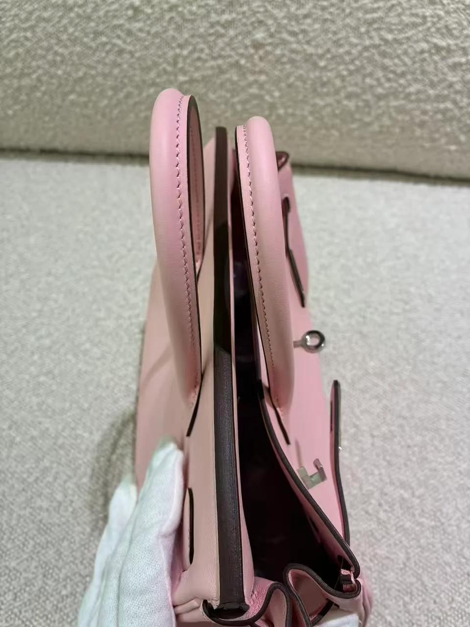 Excellent ( Rank SA ) HERMÈS Birkin 25 Rose Sakura (3Q) Swift Palladium hardware W (2024) - 13