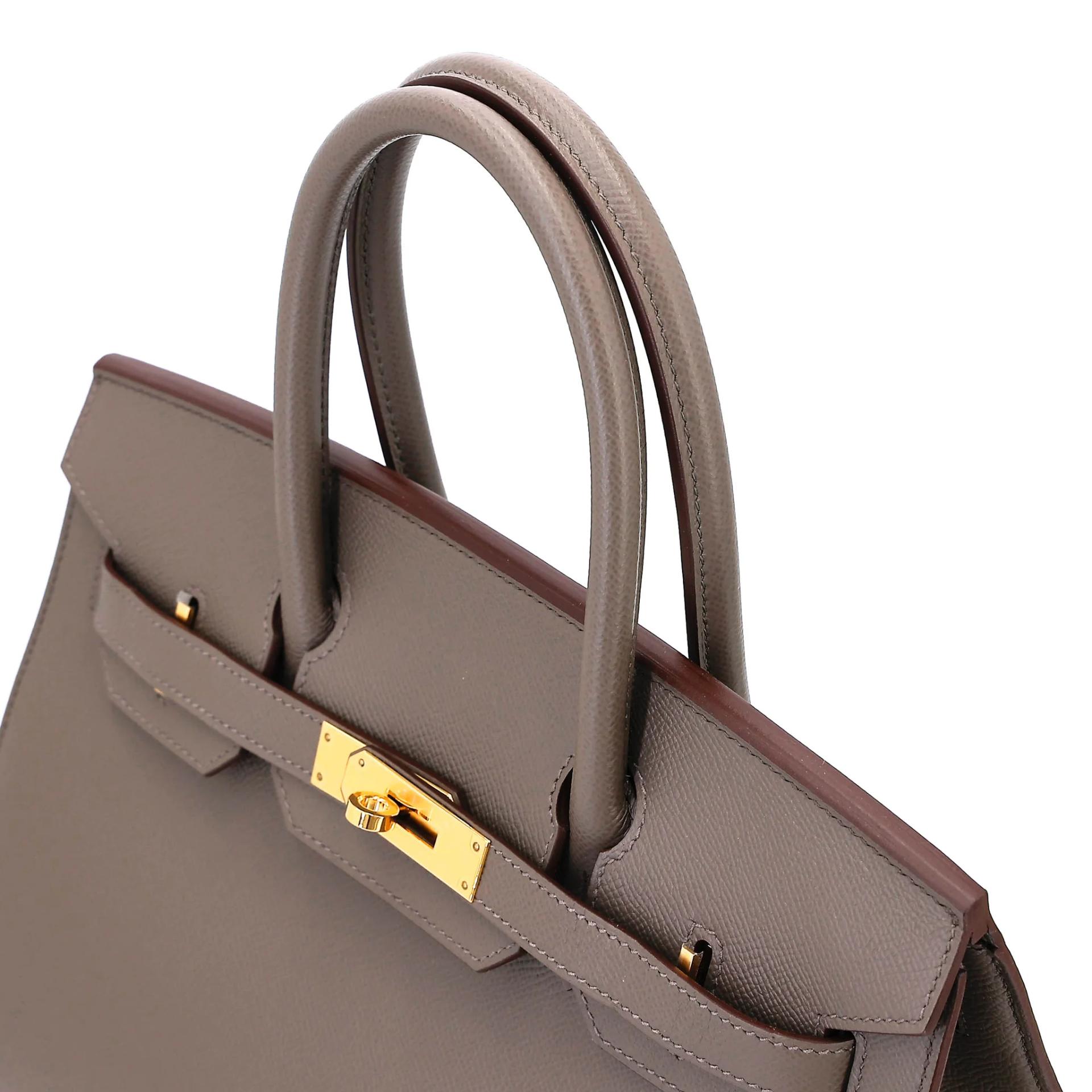 Very Good ( Rank A) HERMÈS Birkin 30 Sellier Etain (8F) Epsom Gold hardware Z (2021) - 3