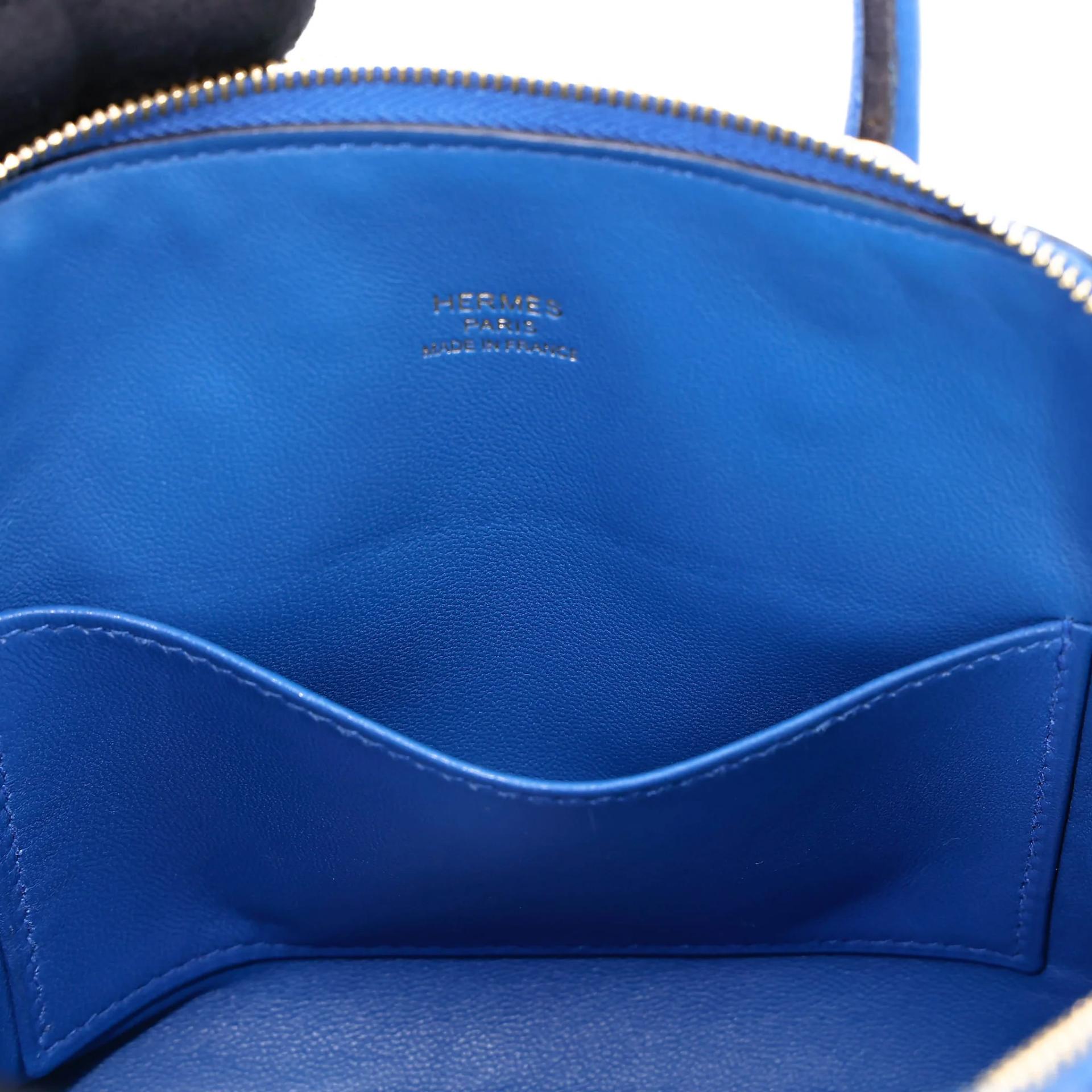 A美品 HERMÈS 愛馬仕 Mini Bolide 1923 I7 琉璃藍 Bleu Zellige Evercolor皮 金扣 C刻 2018年 - 19