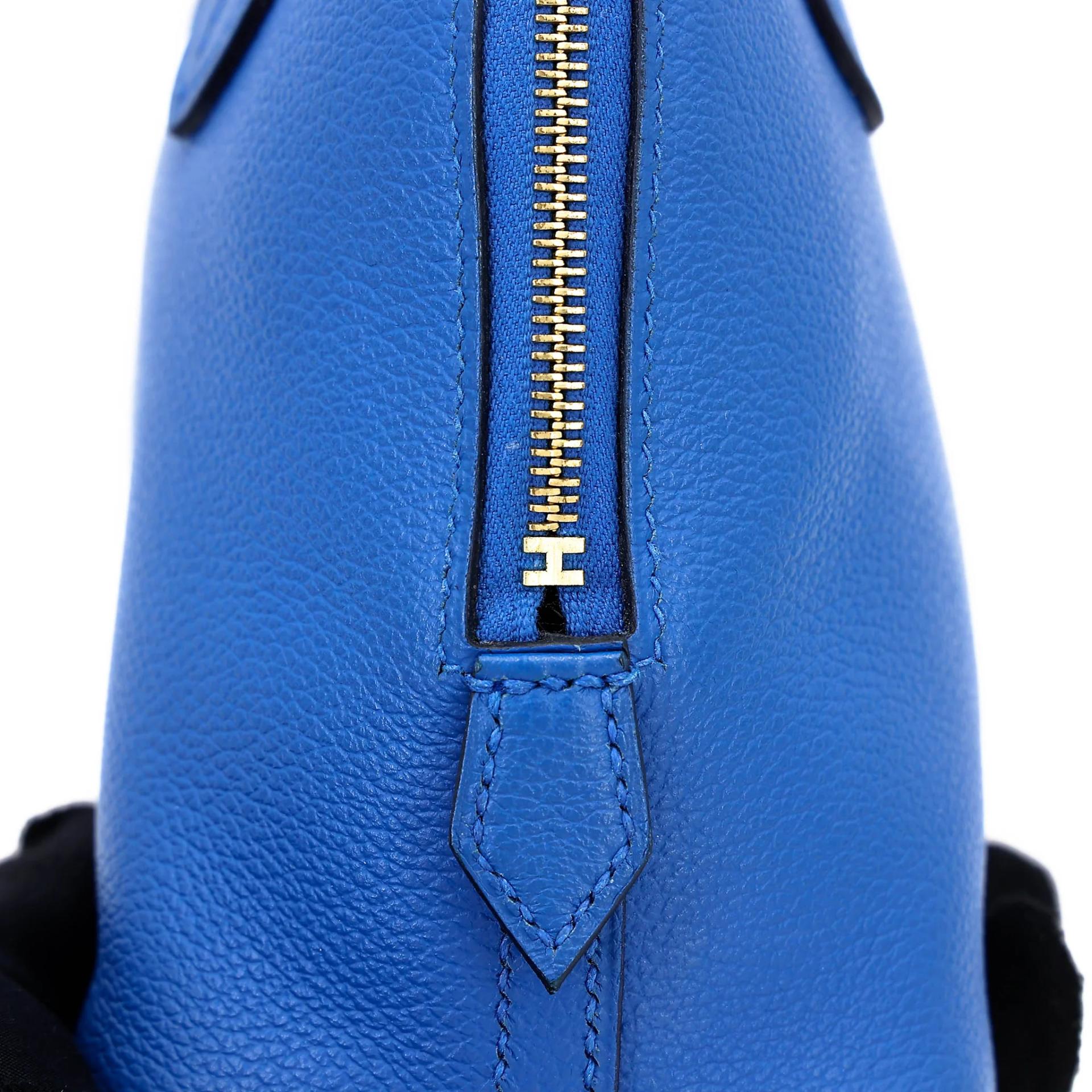 A美品 HERMÈS 愛馬仕 Mini Bolide 1923 I7 琉璃藍 Bleu Zellige Evercolor皮 金扣 C刻 2018年 - 14