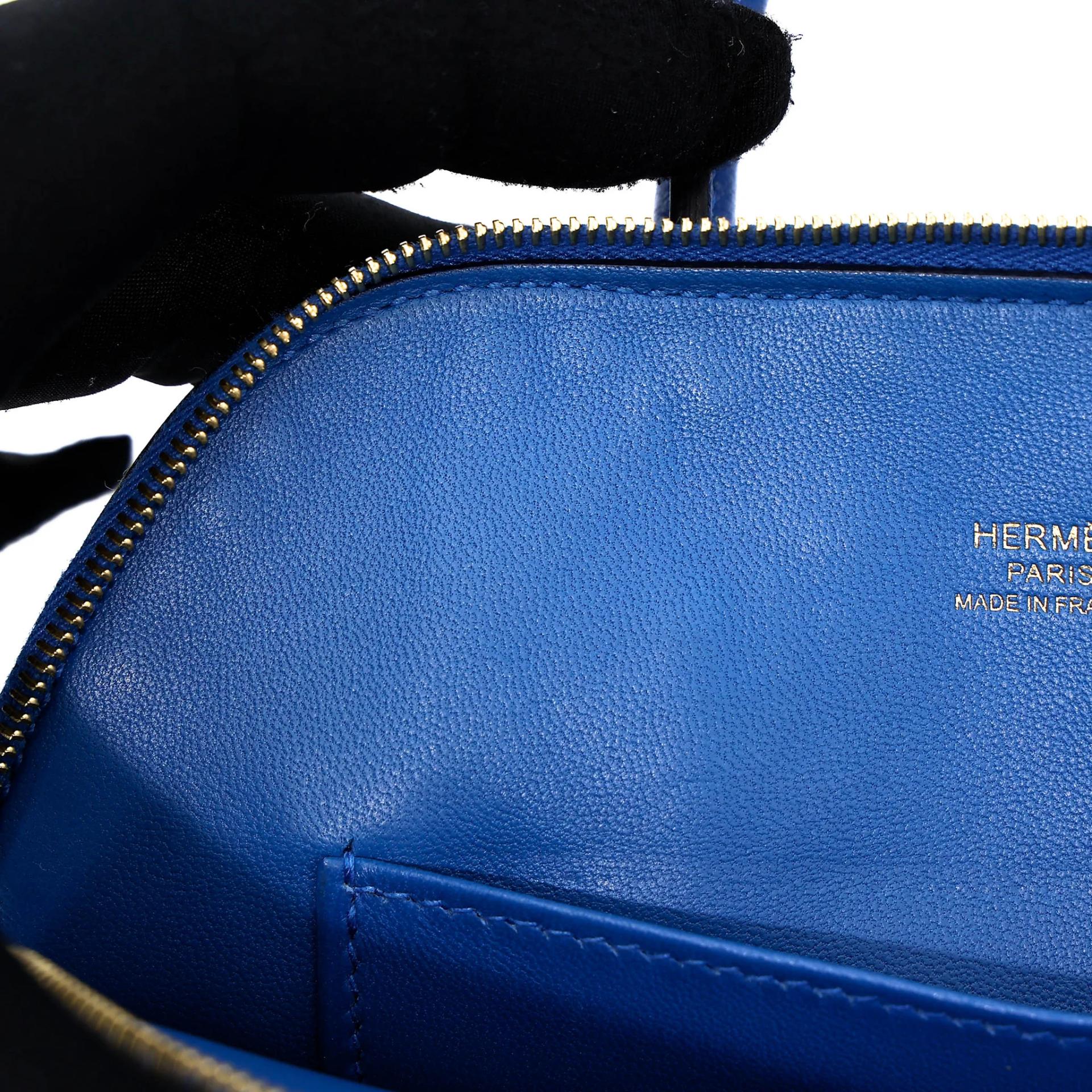 A美品 HERMÈS 愛馬仕 Mini Bolide 1923 I7 琉璃藍 Bleu Zellige Evercolor皮 金扣 C刻 2018年 - 16
