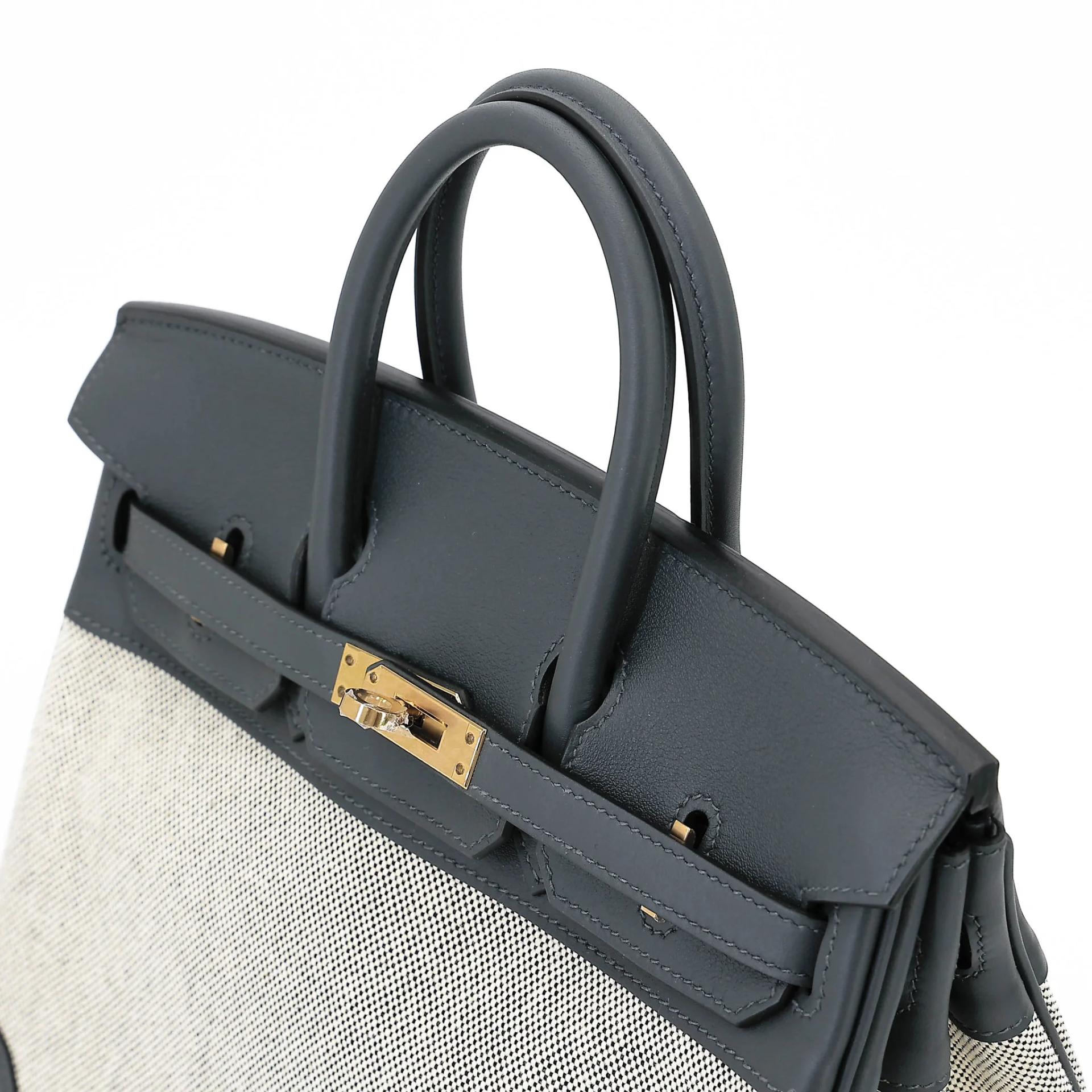 Unused ( Rank NS ) HERMÈS Birkin 25 Gris misty (H0) Toile H canvas Swift Permabrass hardware W (2024) - 3