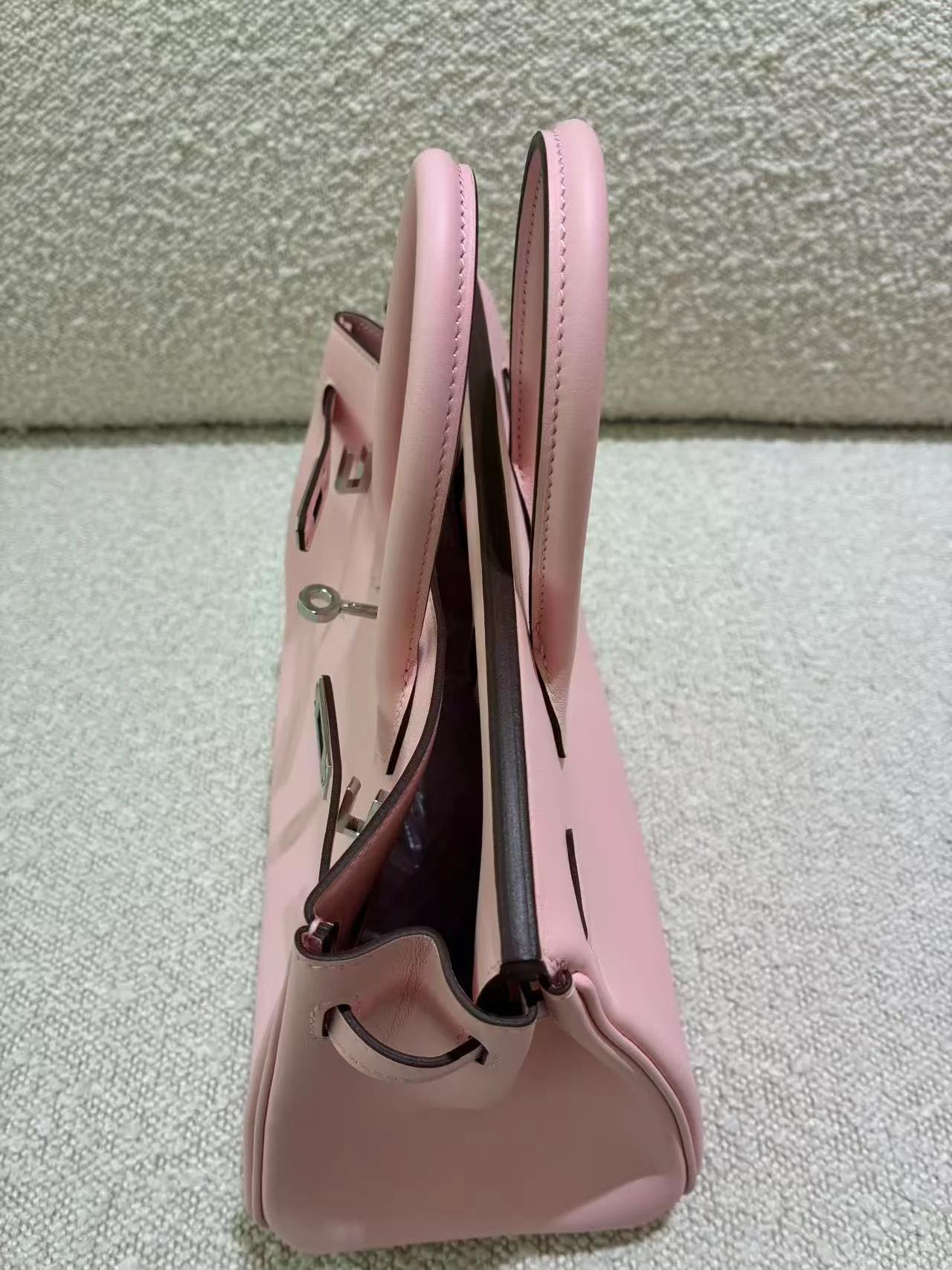 Excellent ( Rank SA ) HERMÈS Birkin 25 Rose Sakura (3Q) Swift Palladium hardware W (2024) - 14