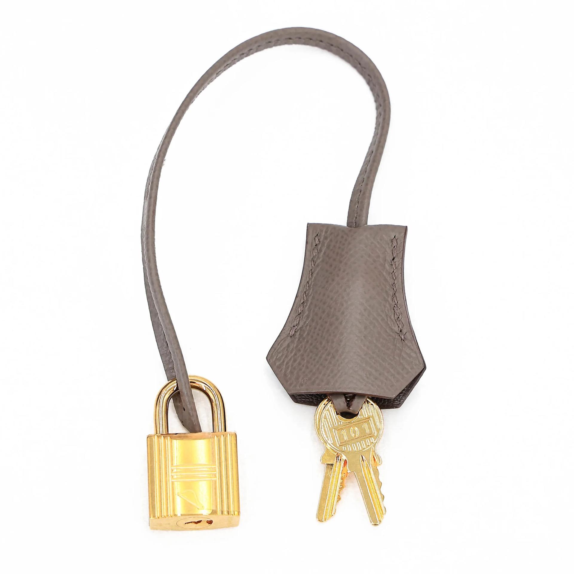 Very Good ( Rank A) HERMÈS Birkin 30 Sellier Etain (8F) Epsom Gold hardware Z (2021) - 23