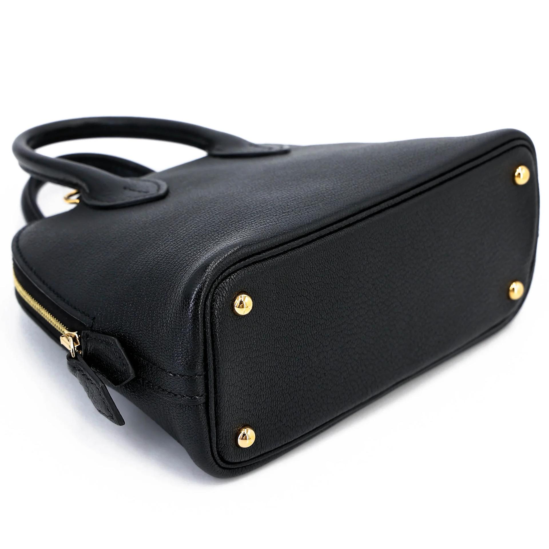 Excellent ( Rank SA ) HERMÈS Mini Bolide 1923 Noir (89) Chevre Gold hardware U (2022) - 5