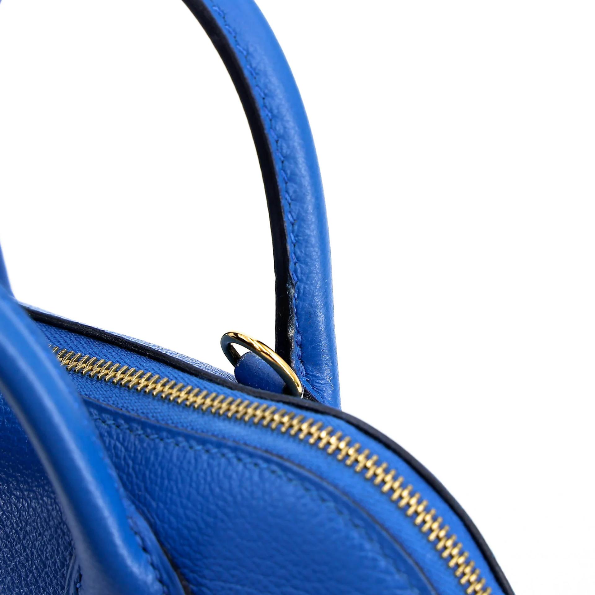 A美品 HERMÈS 愛馬仕 Mini Bolide 1923 I7 琉璃藍 Bleu Zellige Evercolor皮 金扣 C刻 2018年 - 12