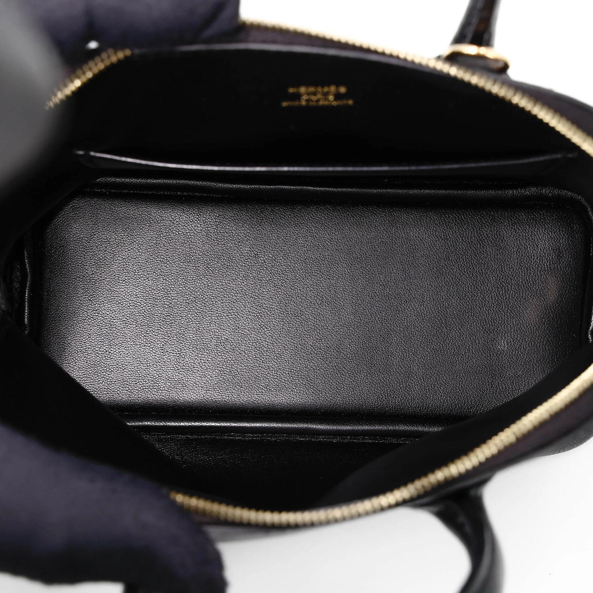 Excellent ( Rank SA ) HERMÈS Mini Bolide 1923 Noir (89) Chevre Gold hardware U (2022) - 13