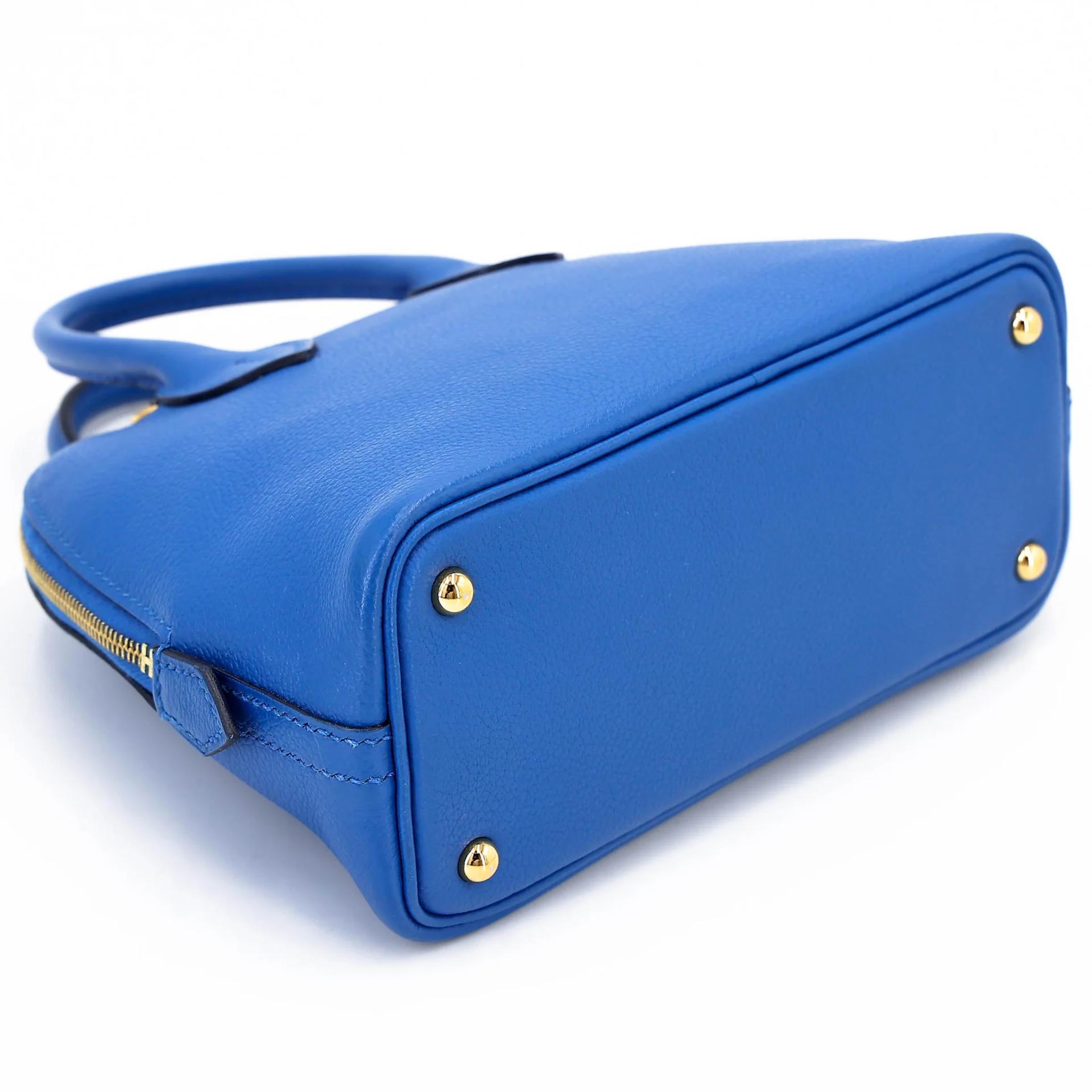 A美品 HERMÈS 愛馬仕 Mini Bolide 1923 I7 琉璃藍 Bleu Zellige Evercolor皮 金扣 C刻 2018年 - 7