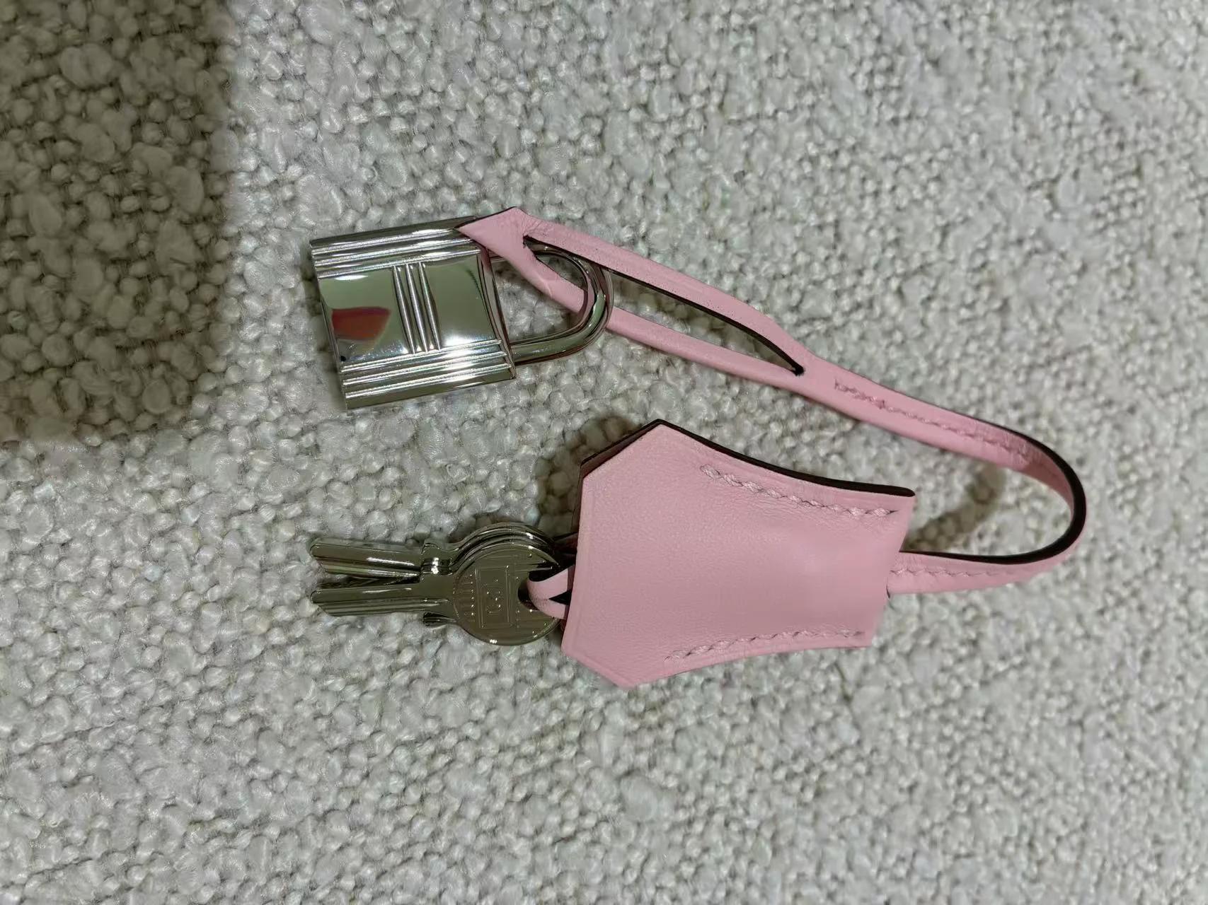 Excellent ( Rank SA ) HERMÈS Birkin 25 Rose Sakura (3Q) Swift Palladium hardware W (2024) - 31