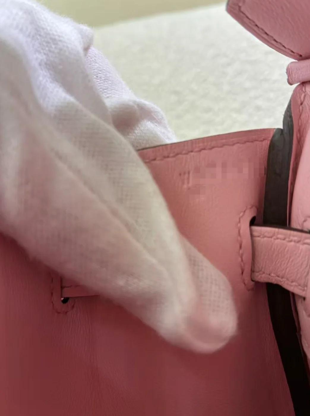 Excellent ( Rank SA ) HERMÈS Birkin 25 Rose Sakura (3Q) Swift Palladium hardware W (2024) - 29