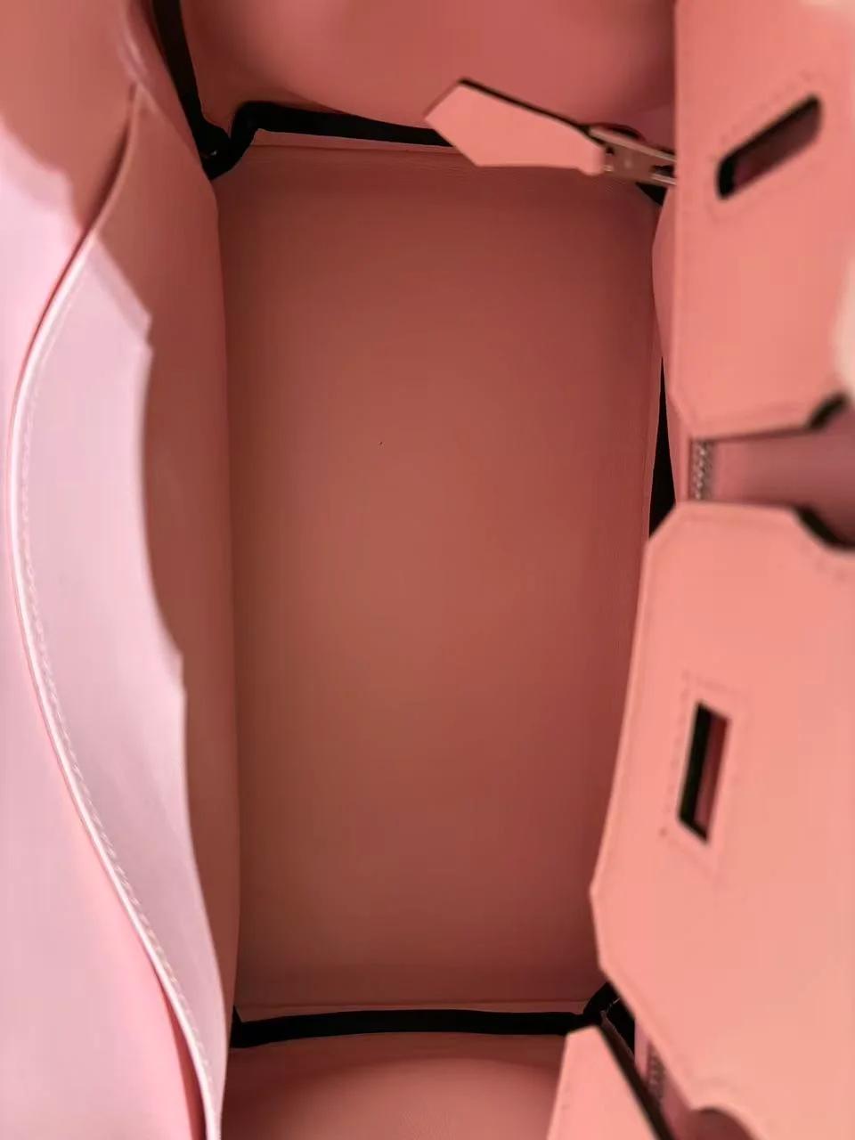 Excellent ( Rank SA ) HERMÈS Birkin 25 Rose Sakura (3Q) Swift Palladium hardware W (2024) - 27