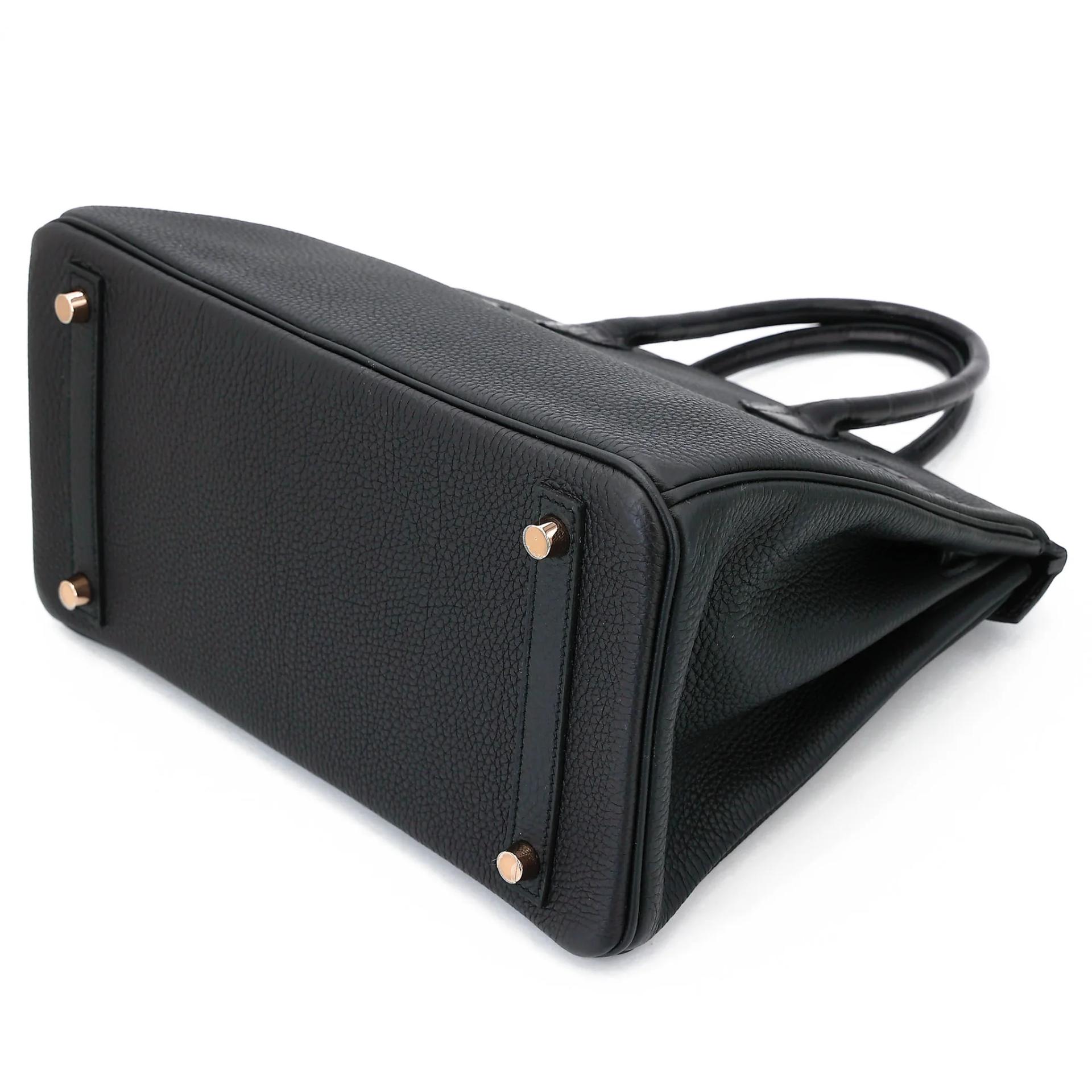Unused ( Rank NS ) HERMÈS Birkin 30 Touch Noir (89) Togo Matte Alligator Rose Gold hardware Y (2020) - 6