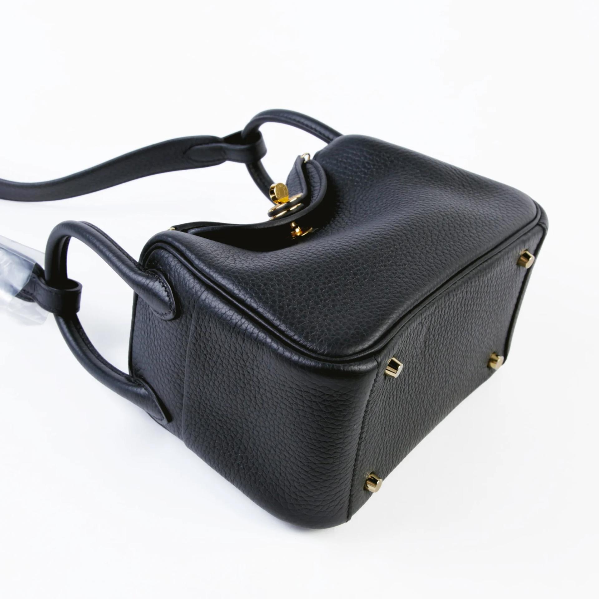 全新 HERMÈS 愛馬仕 Mini Lindy 二代 89 黑色 Noir (Black) Clemence小牛皮 金扣 K刻 2025年 - 5