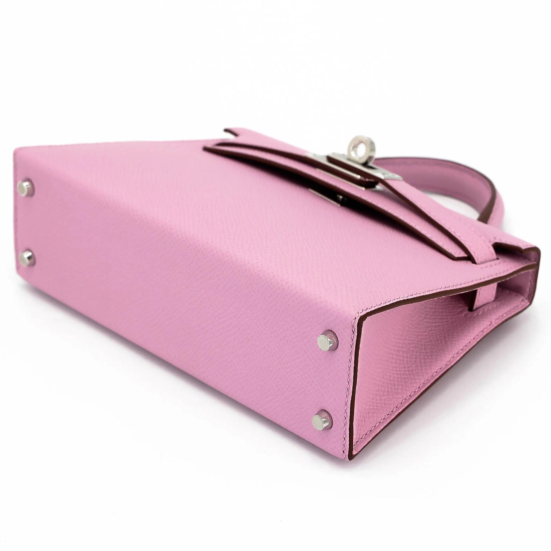 Brand New ( Rank N ) HERMÈS Mini Kelly II Mauve Sylvestre (X9) Epsom Palladium hardware G (2026) - 4