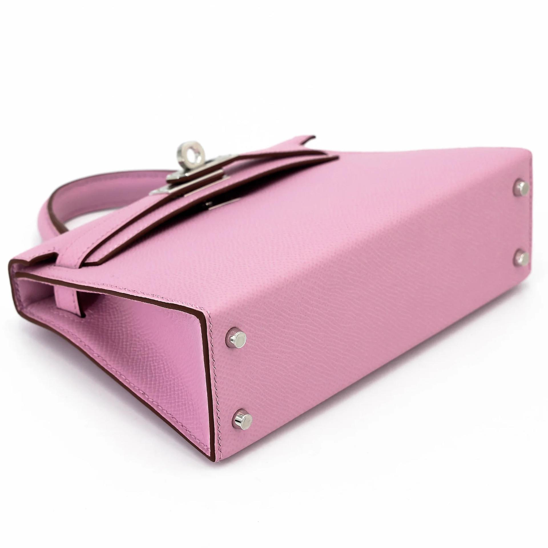 Brand New ( Rank N ) HERMÈS Mini Kelly II Mauve Sylvestre (X9) Epsom Palladium hardware G (2026) - 5
