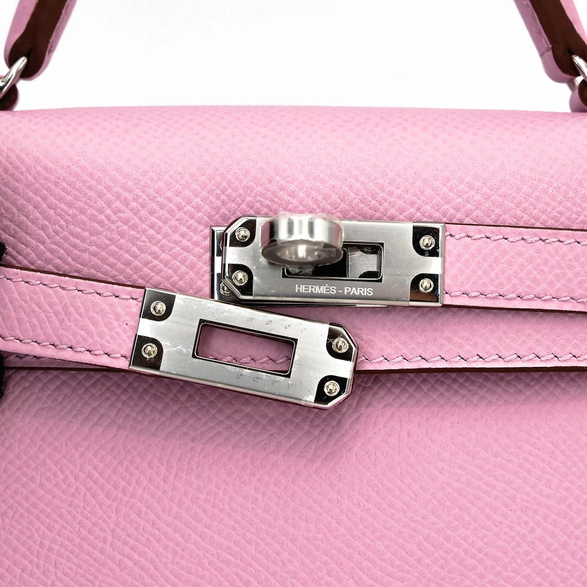 Brand New ( Rank N ) HERMÈS Mini Kelly II Mauve Sylvestre (X9) Epsom Palladium hardware G (2026) - 8