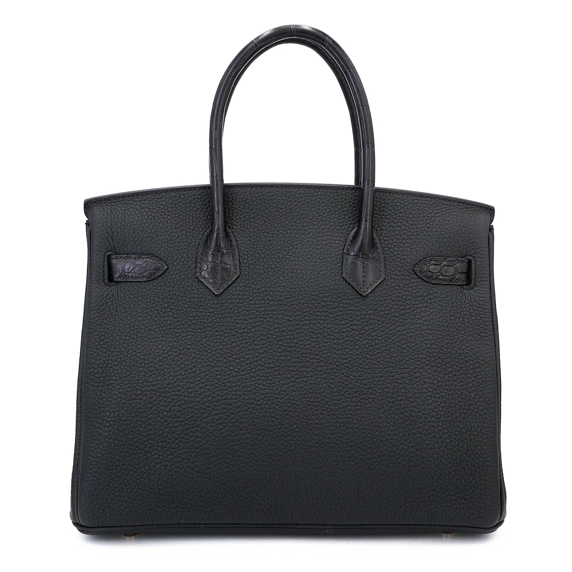 Unused ( Rank NS ) HERMÈS Birkin 30 Touch Noir (89) Togo Matte Alligator Rose Gold hardware Y (2020) - 2