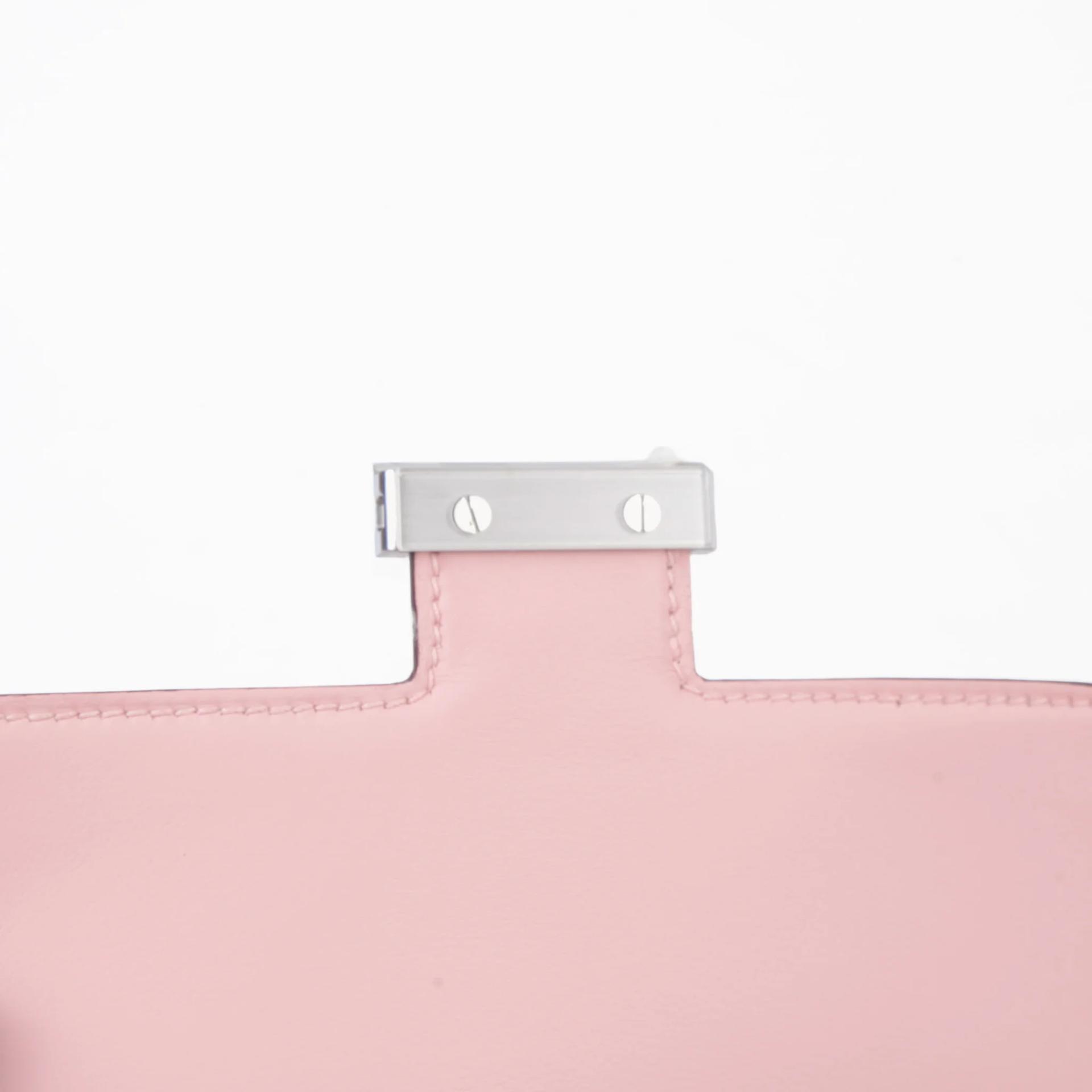 Brand New ( Rank N ) HERMÈS Constance Mini Rose Sakura (3Q) Swift Brushed Palladium K (2025) - 9