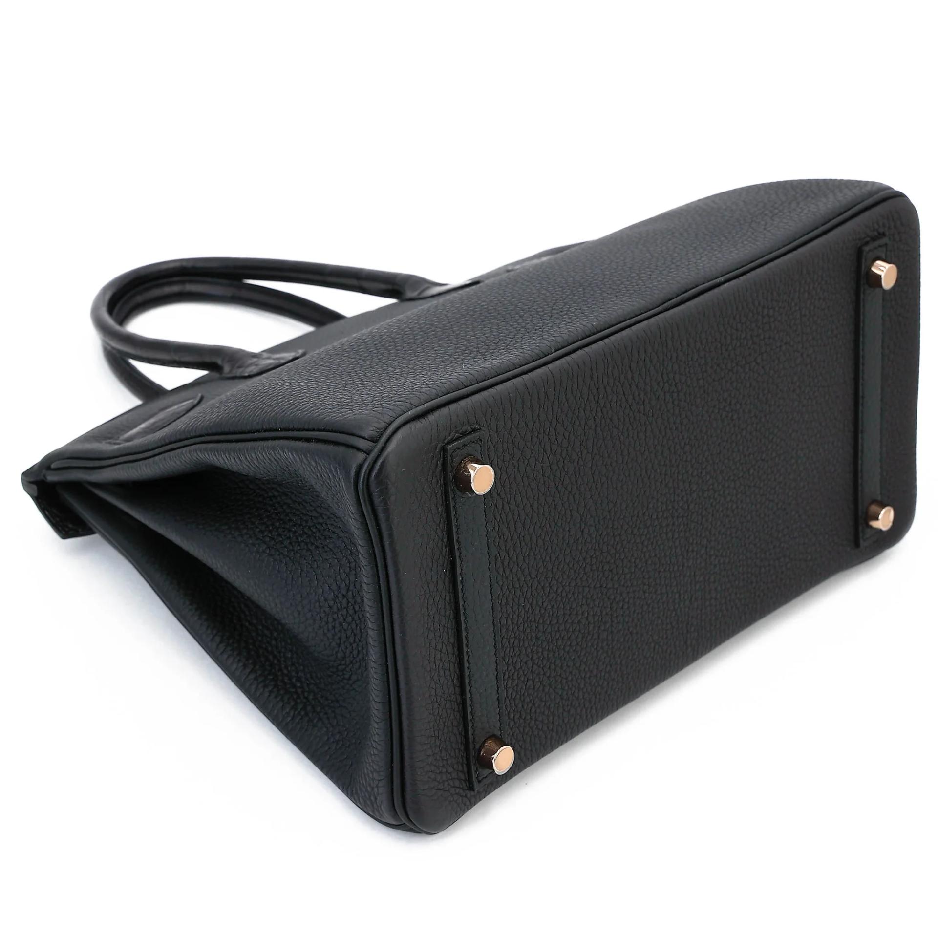 Unused ( Rank NS ) HERMÈS Birkin 30 Touch Noir (89) Togo Matte Alligator Rose Gold hardware Y (2020) - 7
