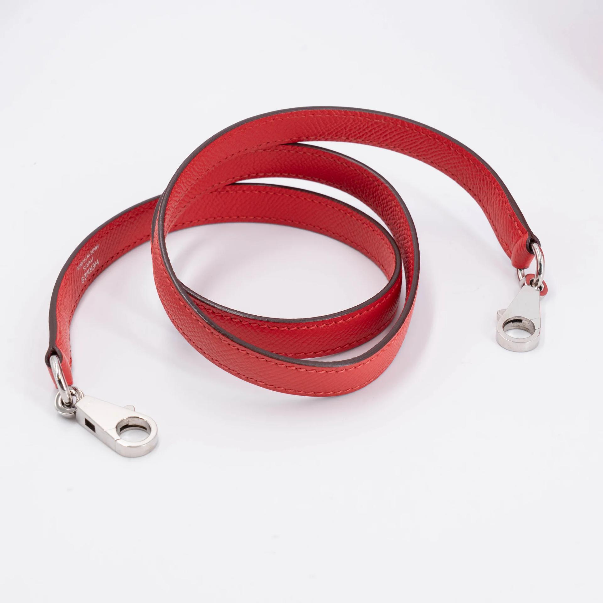Very Good ( Rank A) HERMÈS Kelly 28 Sellier Rouge de Coeur (S3) Epsom Palladium hardware C (2018) - 28