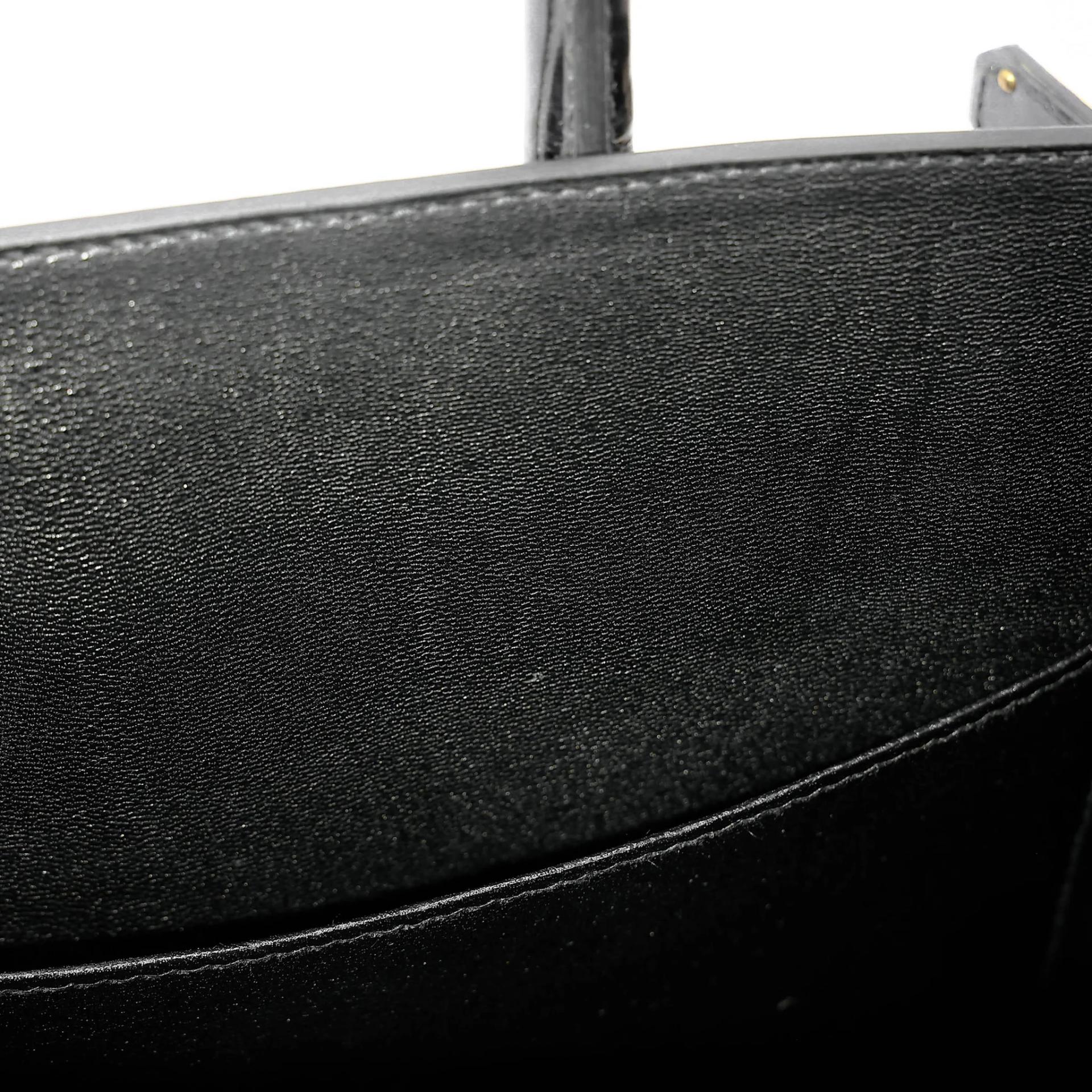 Excellent ( Rank SA ) HERMÈS Birkin 30 Sellier Noir (89) Shiny Porosus Crocodile Gold hardware Z (2021) - 25