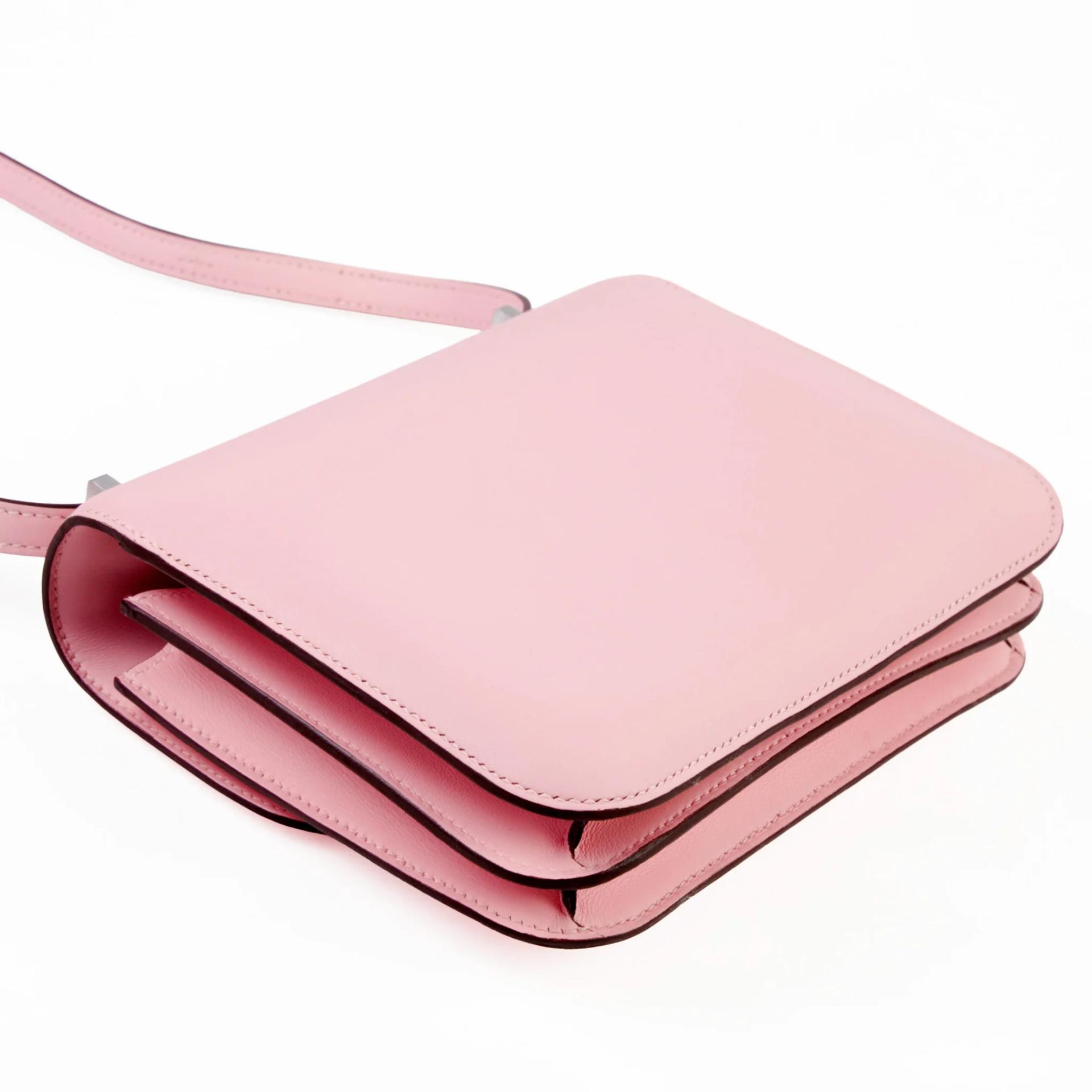 Brand New ( Rank N ) HERMÈS Constance Mini Rose Sakura (3Q) Swift Brushed Palladium K (2025) - 7