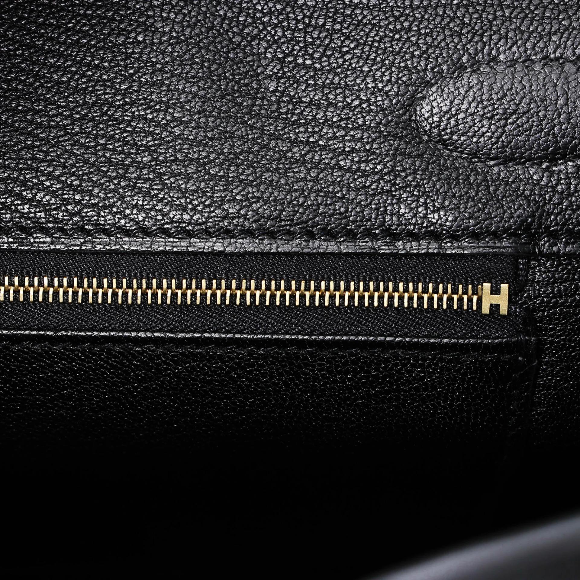 Unused ( Rank NS ) HERMÈS Birkin 30 Touch Noir (89) Togo Matte Alligator Rose Gold hardware Y (2020) - 11