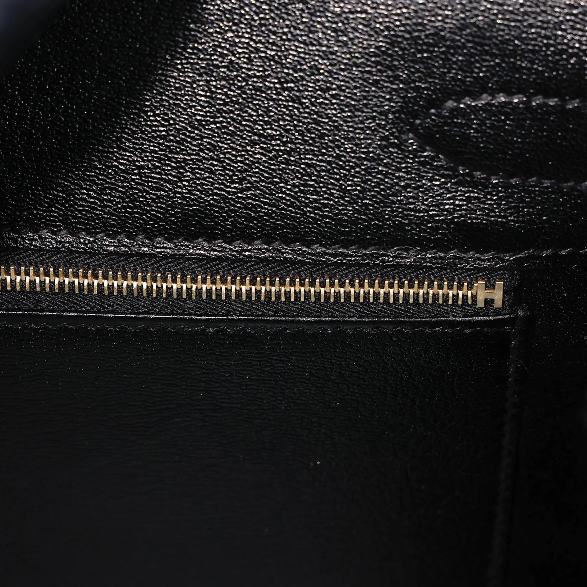 Excellent ( Rank SA ) HERMÈS Birkin 30 Sellier Noir (89) Shiny Porosus Crocodile Gold hardware Z (2021) - 20