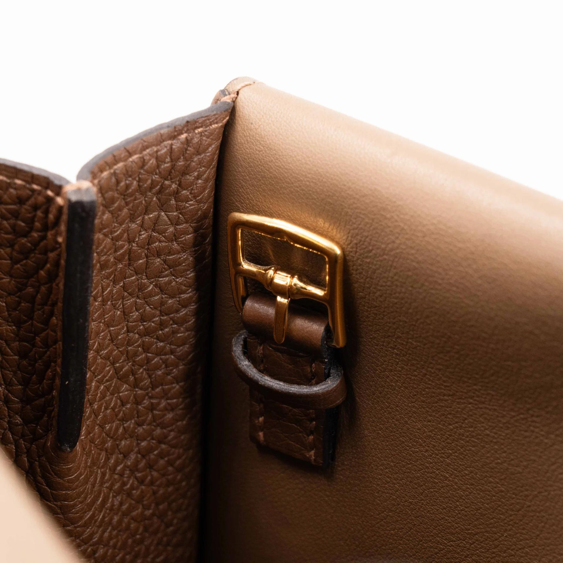 Very Good ( Rank A) HERMÈS Halzan 25 Alezan (3G) Clemence Swift Gold hardware Z (2021) - 20