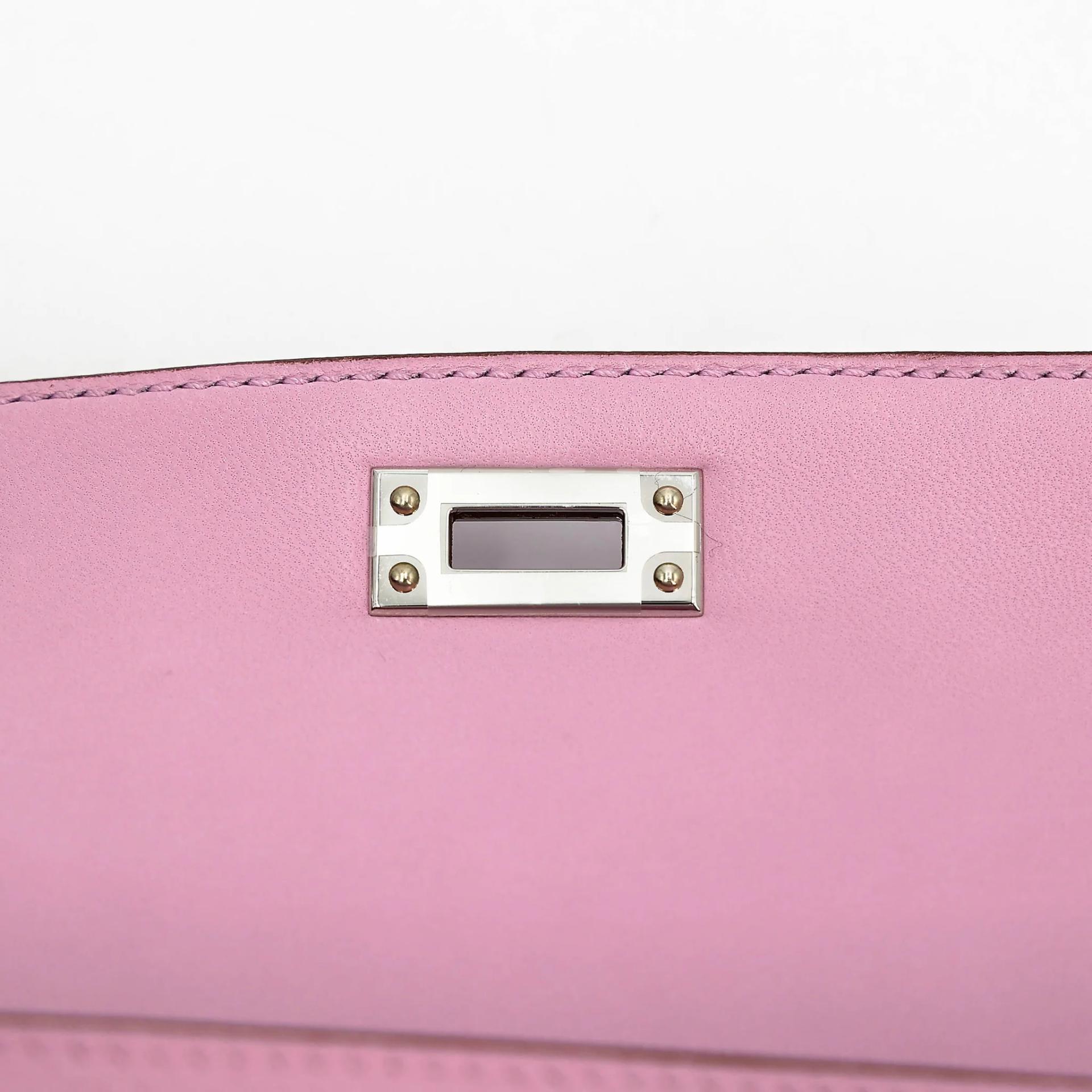 Brand New ( Rank N ) HERMÈS Mini Kelly II Mauve Sylvestre (X9) Epsom Palladium hardware G (2026) - 11