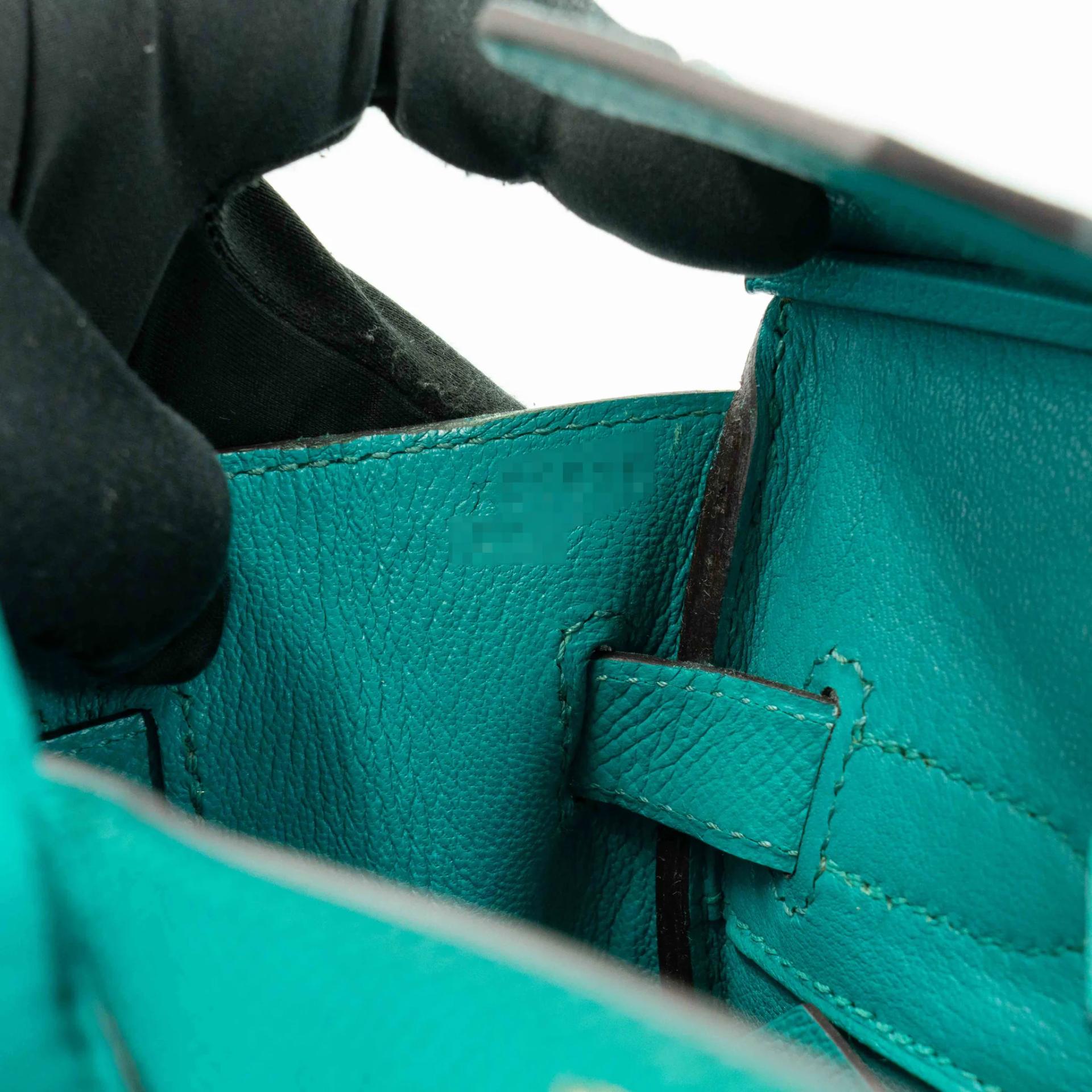 Very Good ( Rank A) HERMÈS Birkin 30 Bleu Paon (7F) Epsom Gold hardware X (2016) - 19