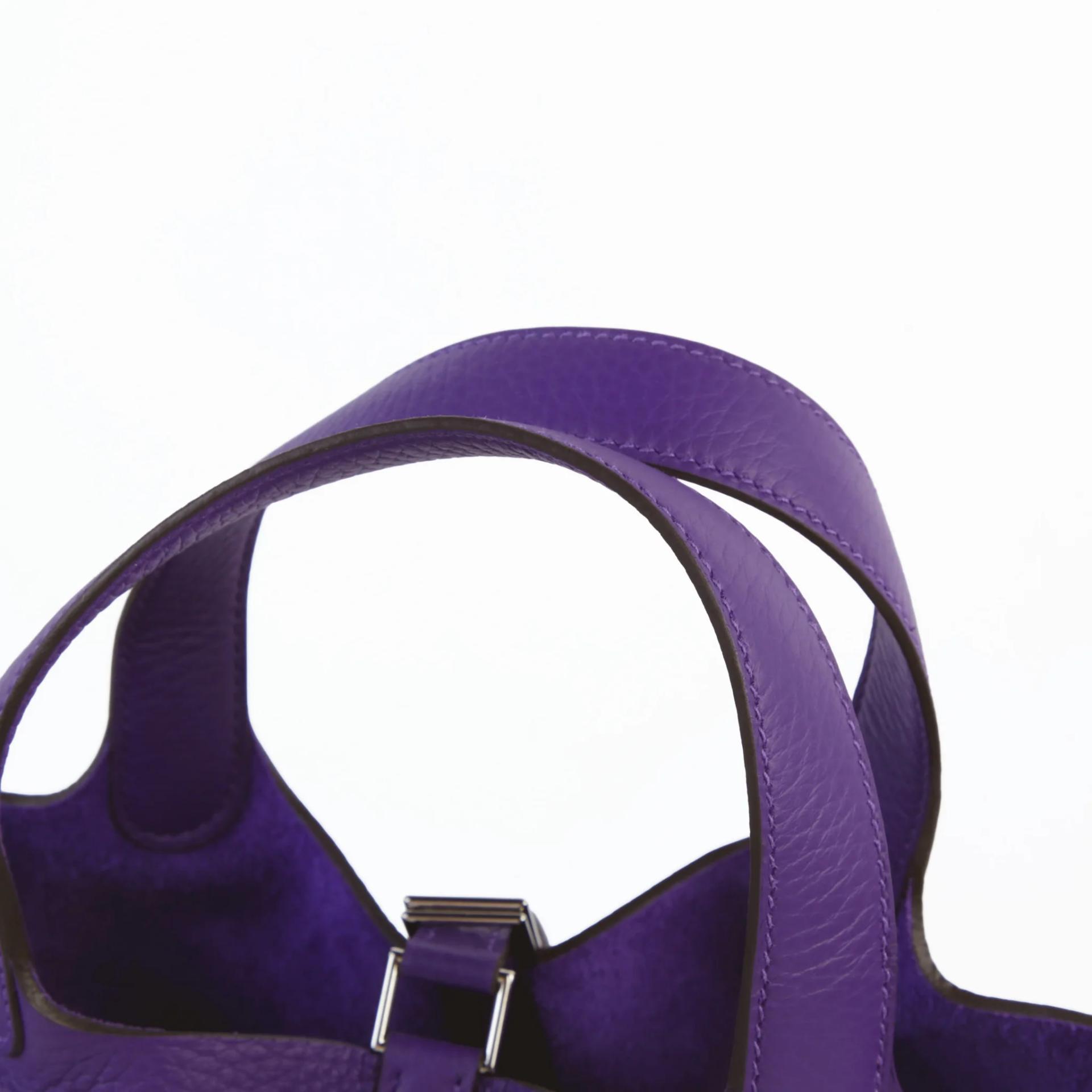全新 HERMÈS 愛馬仕 Picotin 菜籃子 PM 18 X3 絳紫色 Purple Clemence小牛皮 銀扣 G刻 2026年 - 3