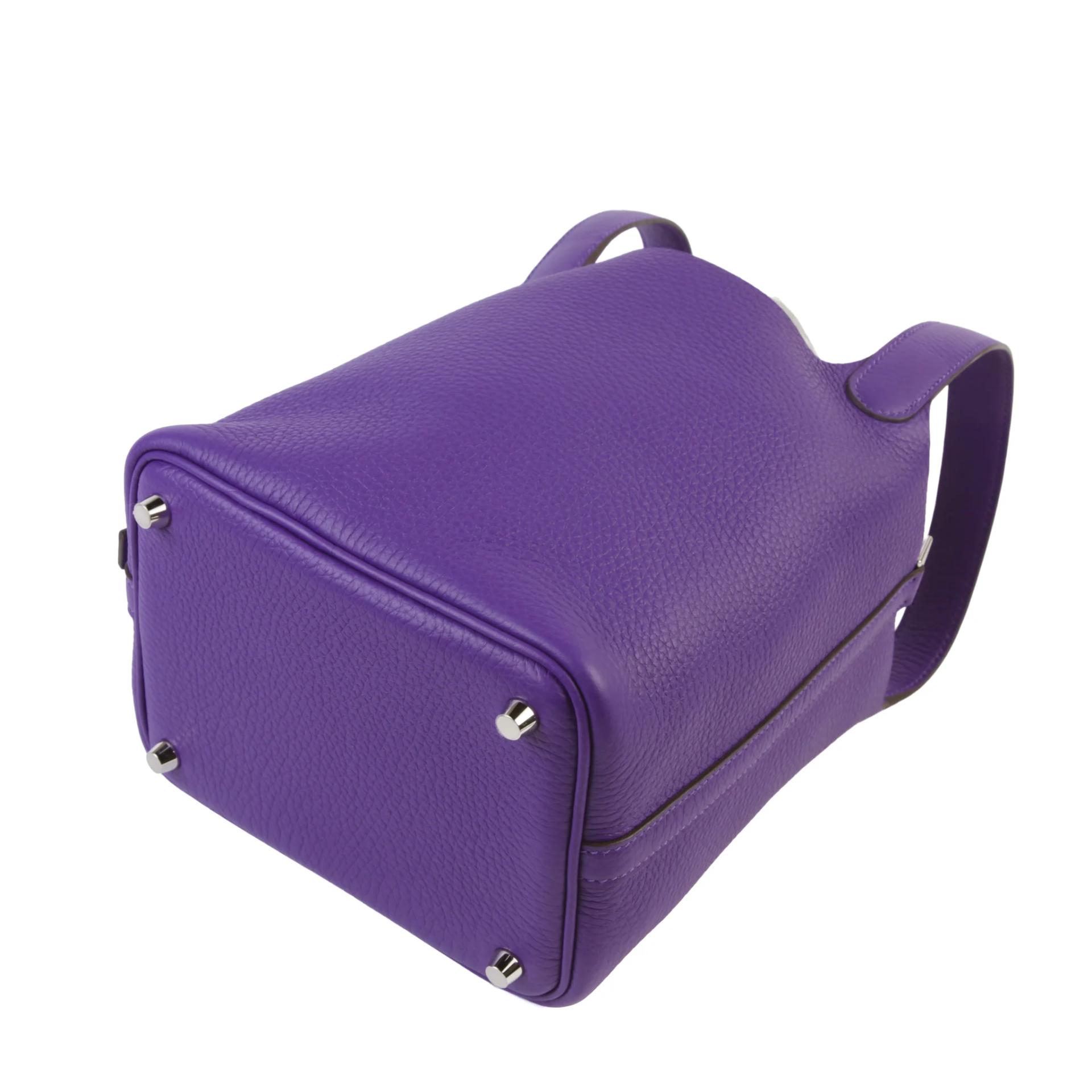 全新 HERMÈS 愛馬仕 Picotin 菜籃子 PM 18 X3 絳紫色 Purple Clemence小牛皮 銀扣 G刻 2026年 - 9