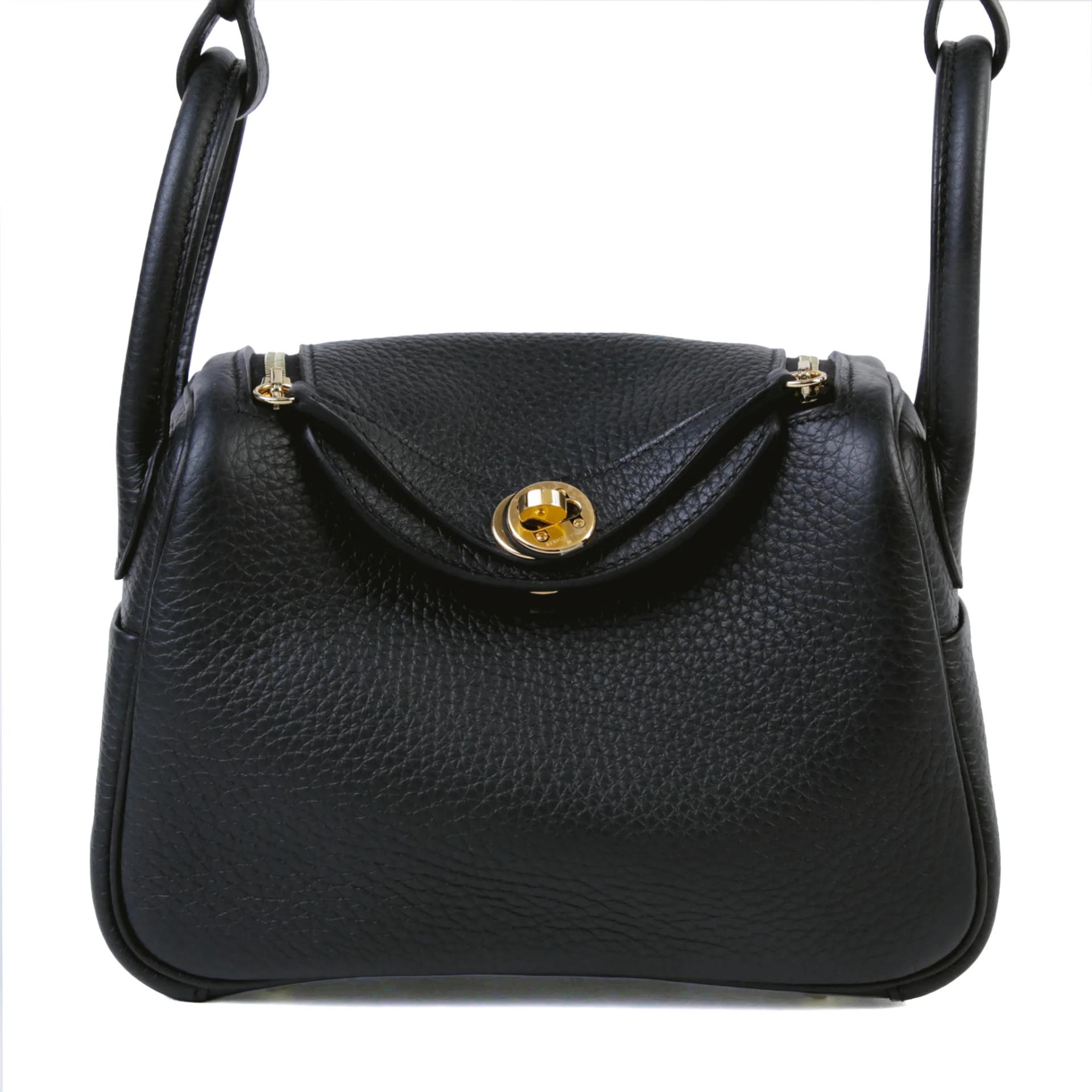 全新 HERMÈS 愛馬仕 Mini Lindy 二代 89 黑色 Noir (Black) Clemence小牛皮 金扣 K刻 2025年 - 1