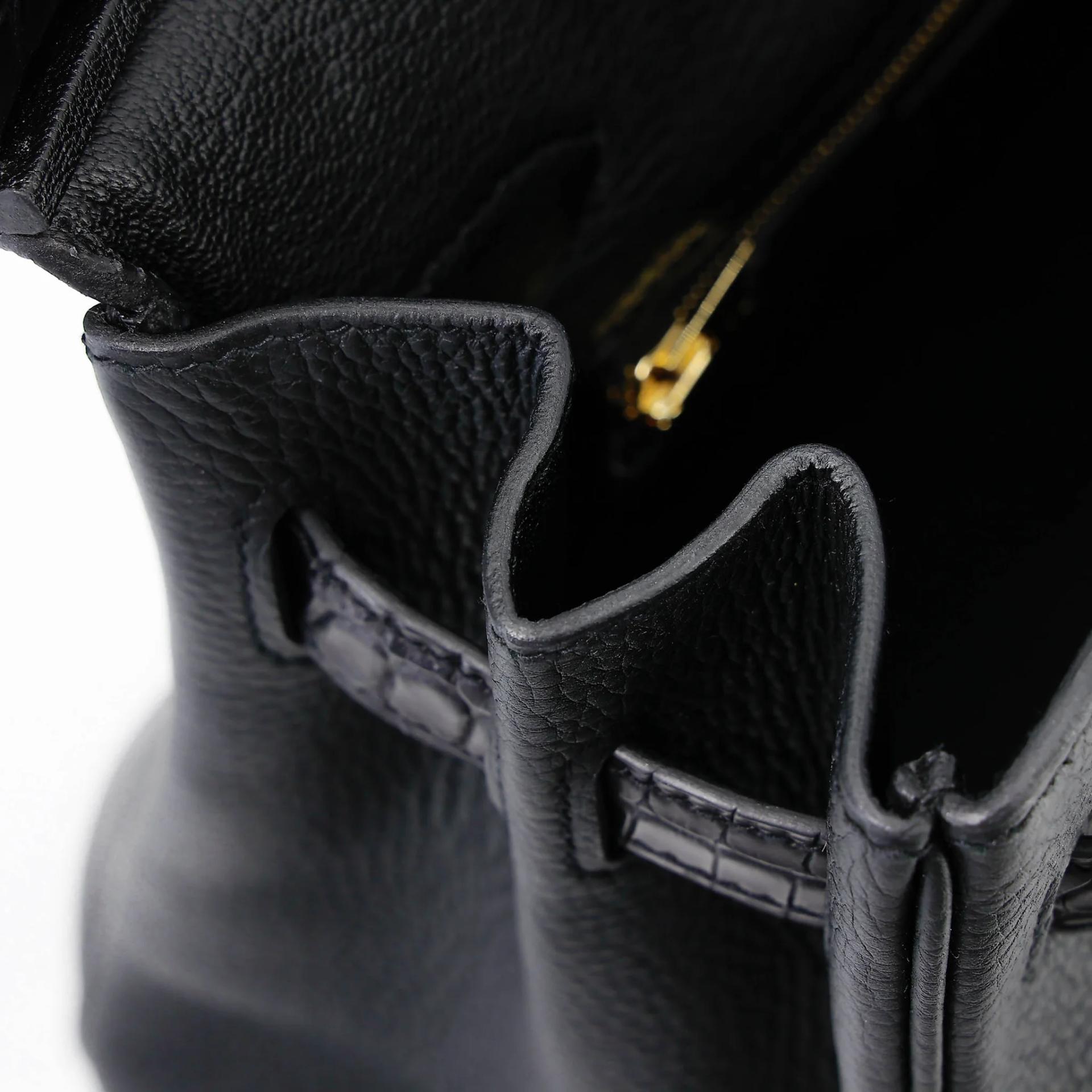 Unused ( Rank NS ) HERMÈS Birkin 30 Touch Noir (89) Togo Matte Alligator Rose Gold hardware Y (2020) - 14