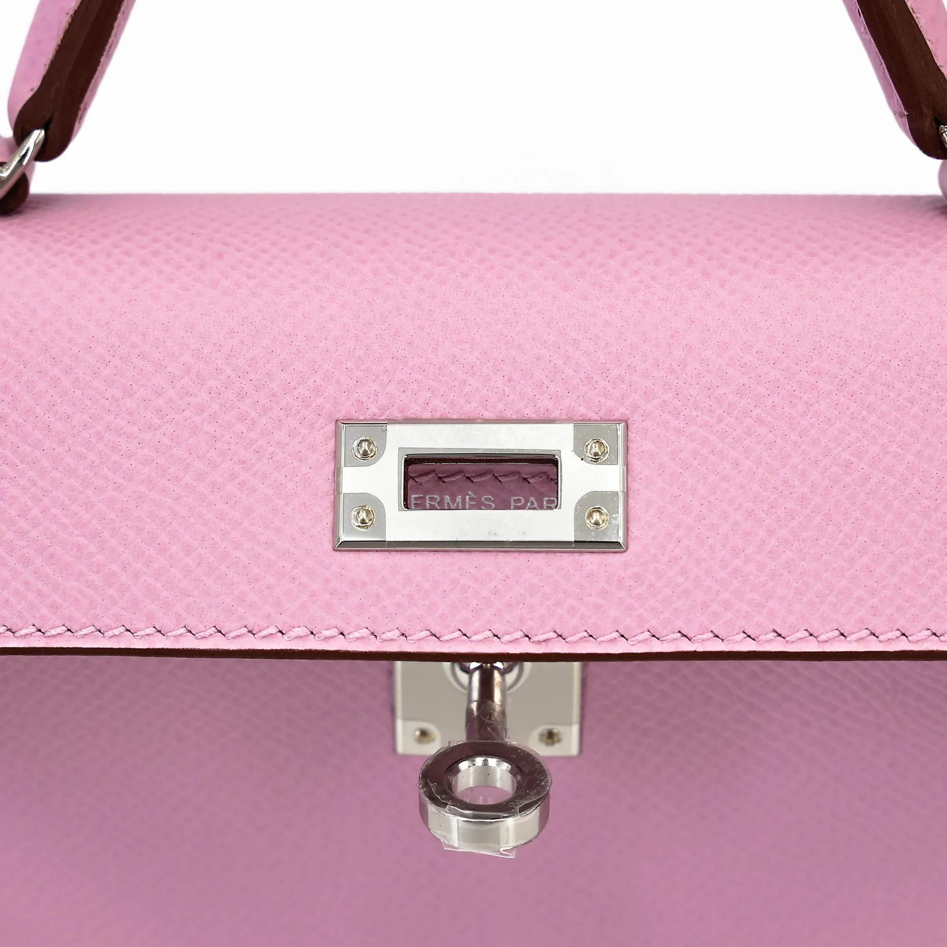 Brand New ( Rank N ) HERMÈS Mini Kelly II Mauve Sylvestre (X9) Epsom Palladium hardware G (2026) - 10