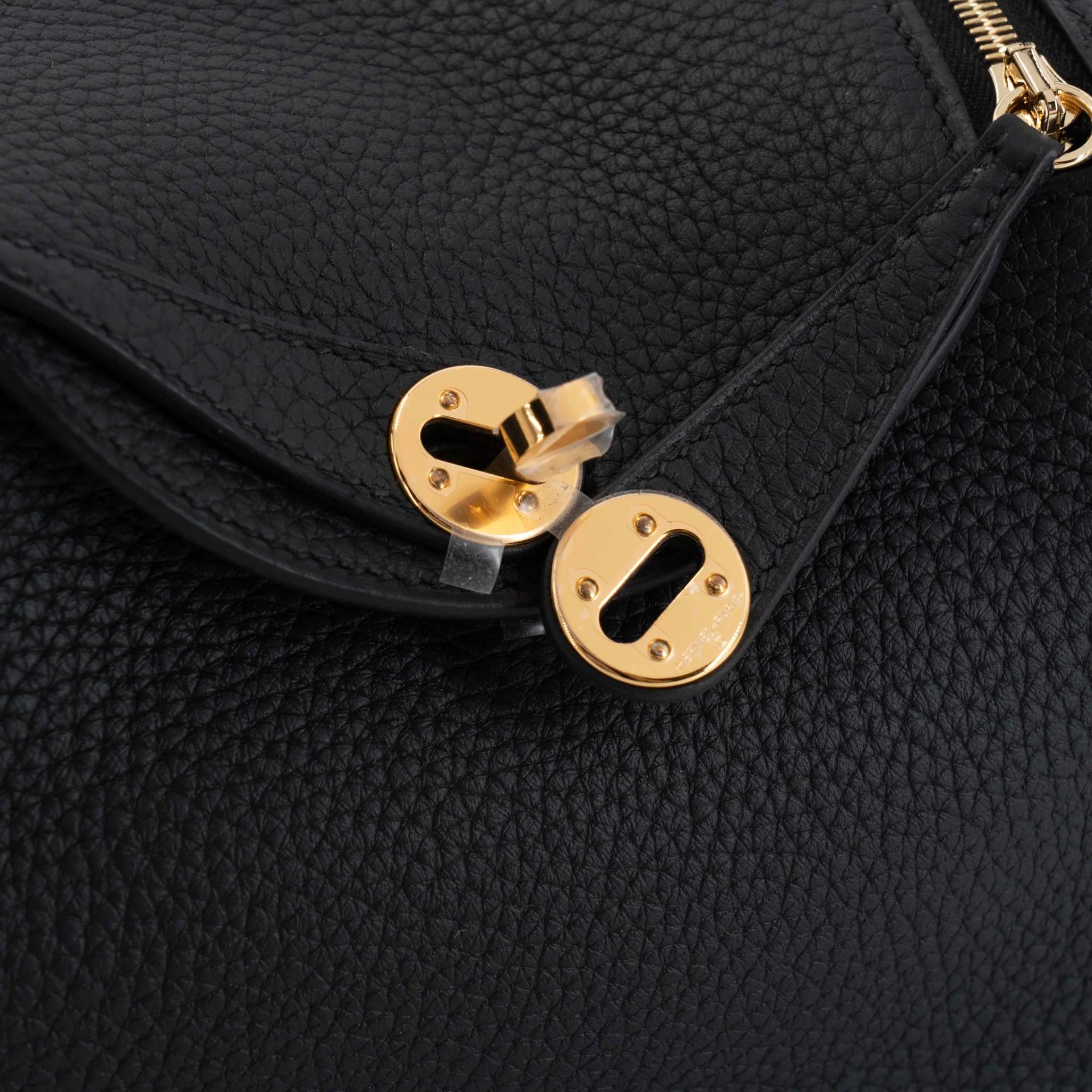 Brand New ( Rank N ) HERMÈS Mini Lindy Noir (89) Clemence Gold hardware K (2025) - 8