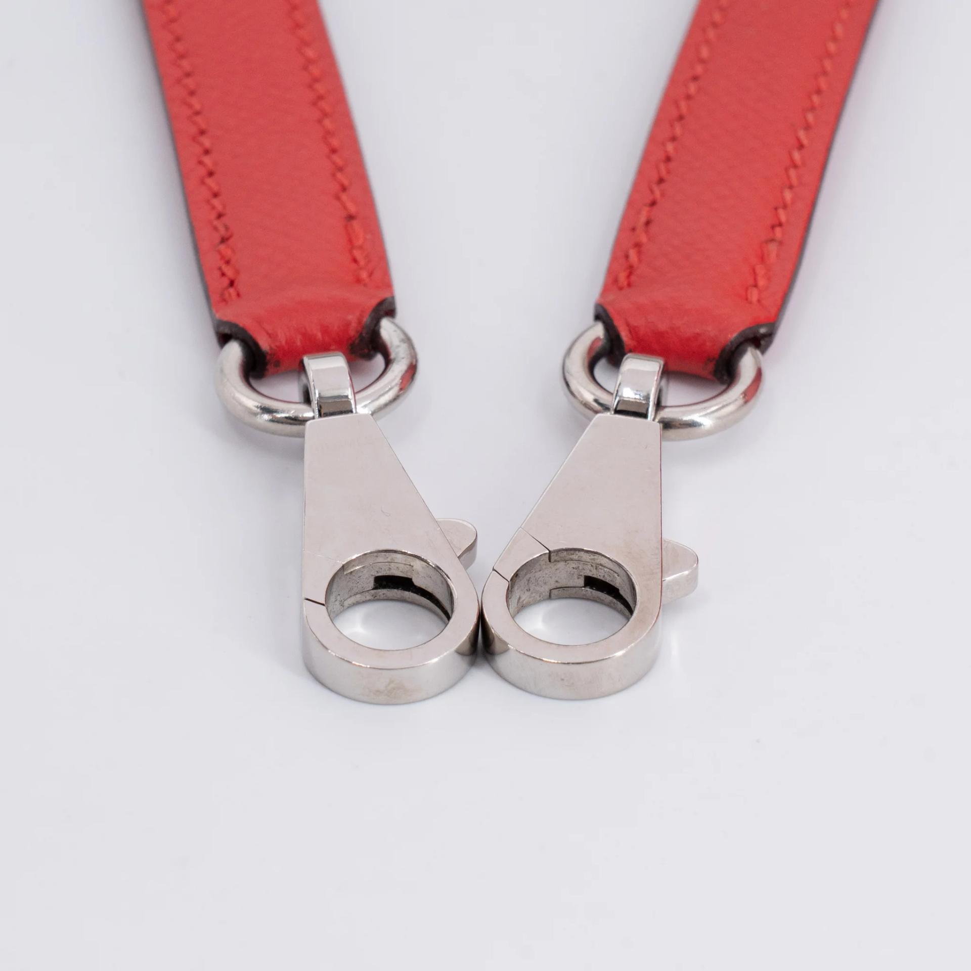 Very Good ( Rank A) HERMÈS Kelly 28 Sellier Rouge de Coeur (S3) Epsom Palladium hardware C (2018) - 30