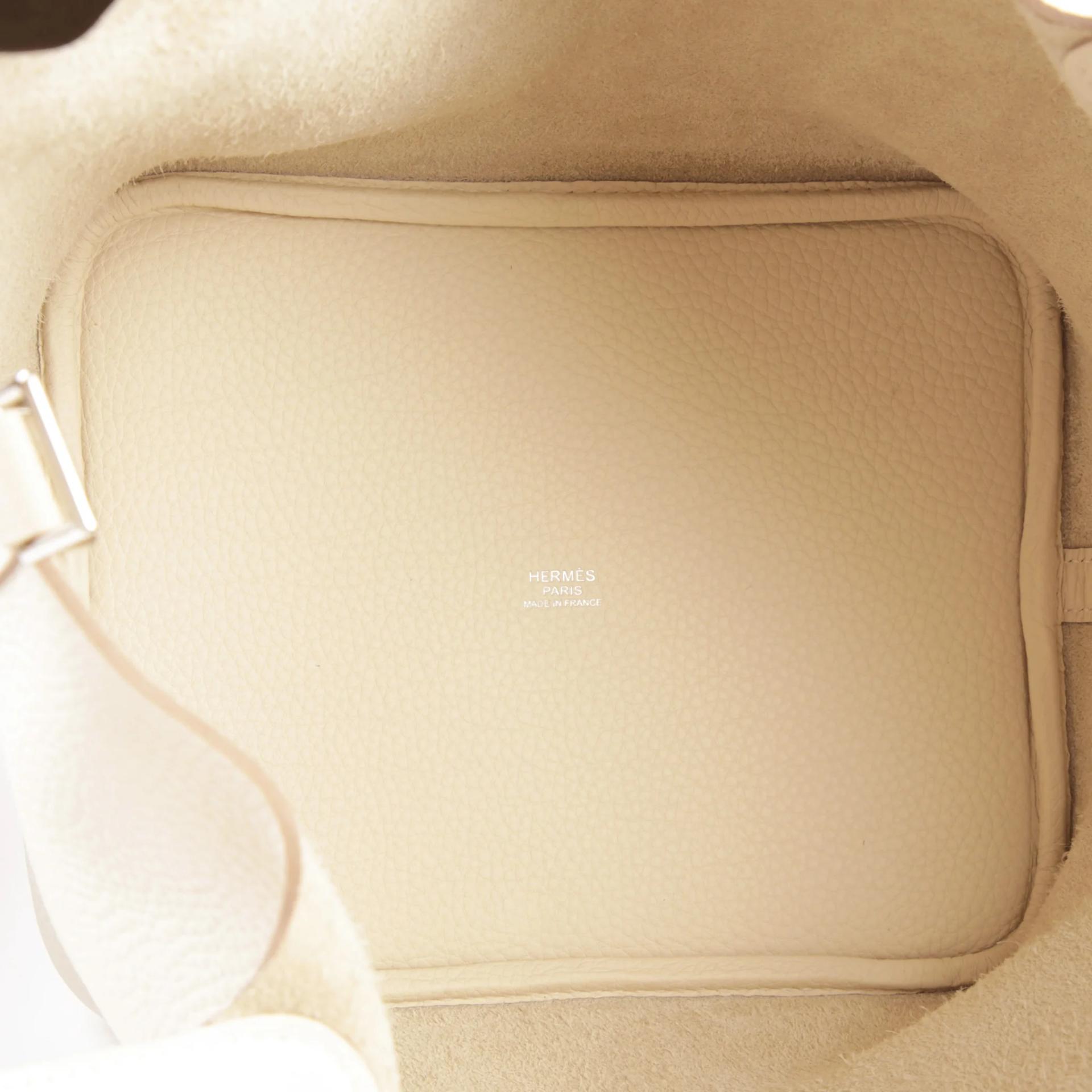 全新 HERMÈS 愛馬仕 Picotin 菜籃子 MM 22 10 奶昔白 Craie Clemence小牛皮 銀扣 K刻 2025年 - 10