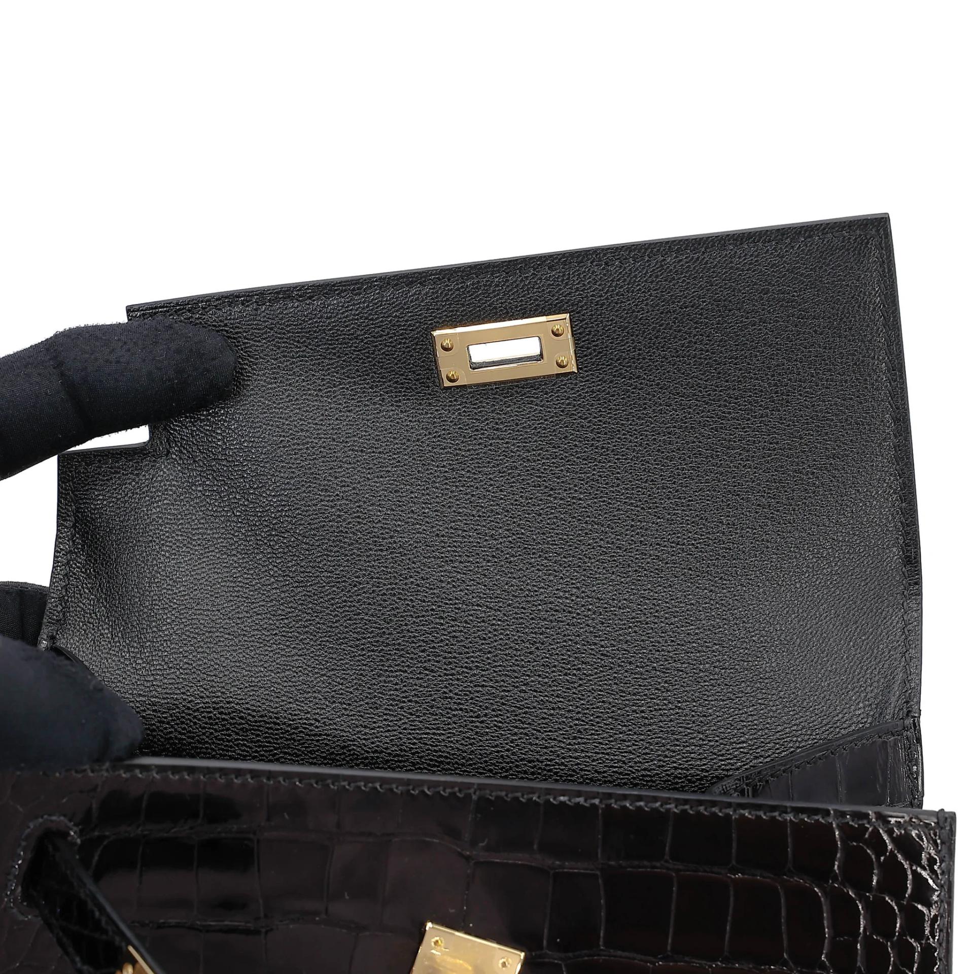 Brand New ( Rank N ) HERMÈS Limited Edition Kelly 20 en Desordre Noir (89) Shiny Alligator Gold hardware G (2026) - 21