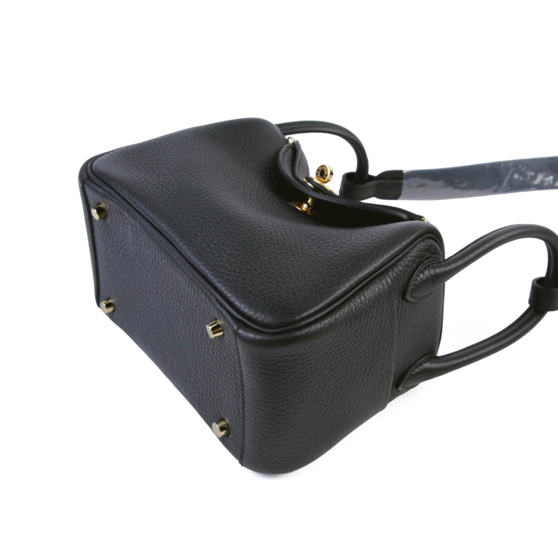 全新 HERMÈS 愛馬仕 Mini Lindy 二代 89 黑色 Noir (Black) Clemence小牛皮 金扣 K刻 2025年 - 4