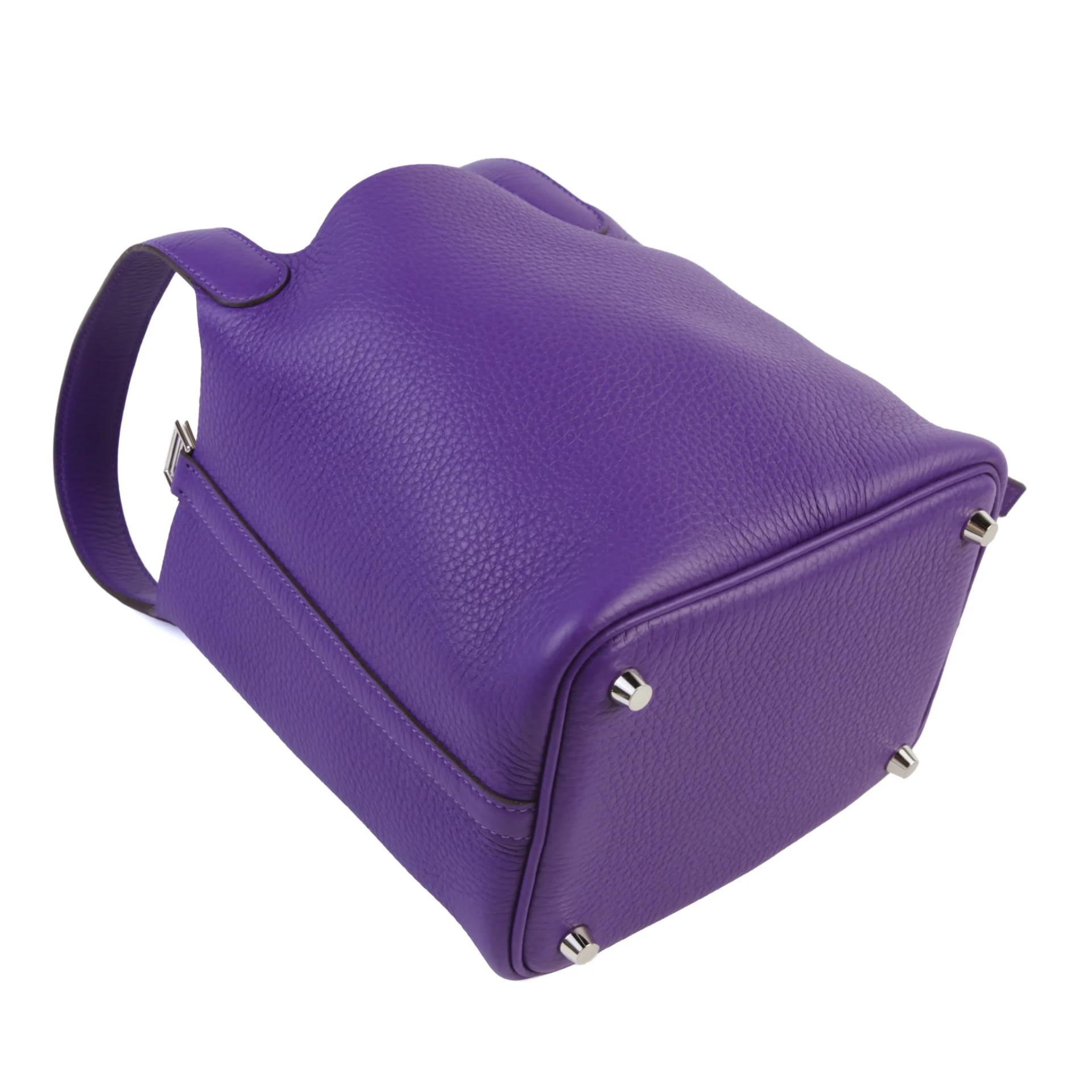 全新 HERMÈS 愛馬仕 Picotin 菜籃子 PM 18 X3 絳紫色 Purple Clemence小牛皮 銀扣 G刻 2026年 - 6