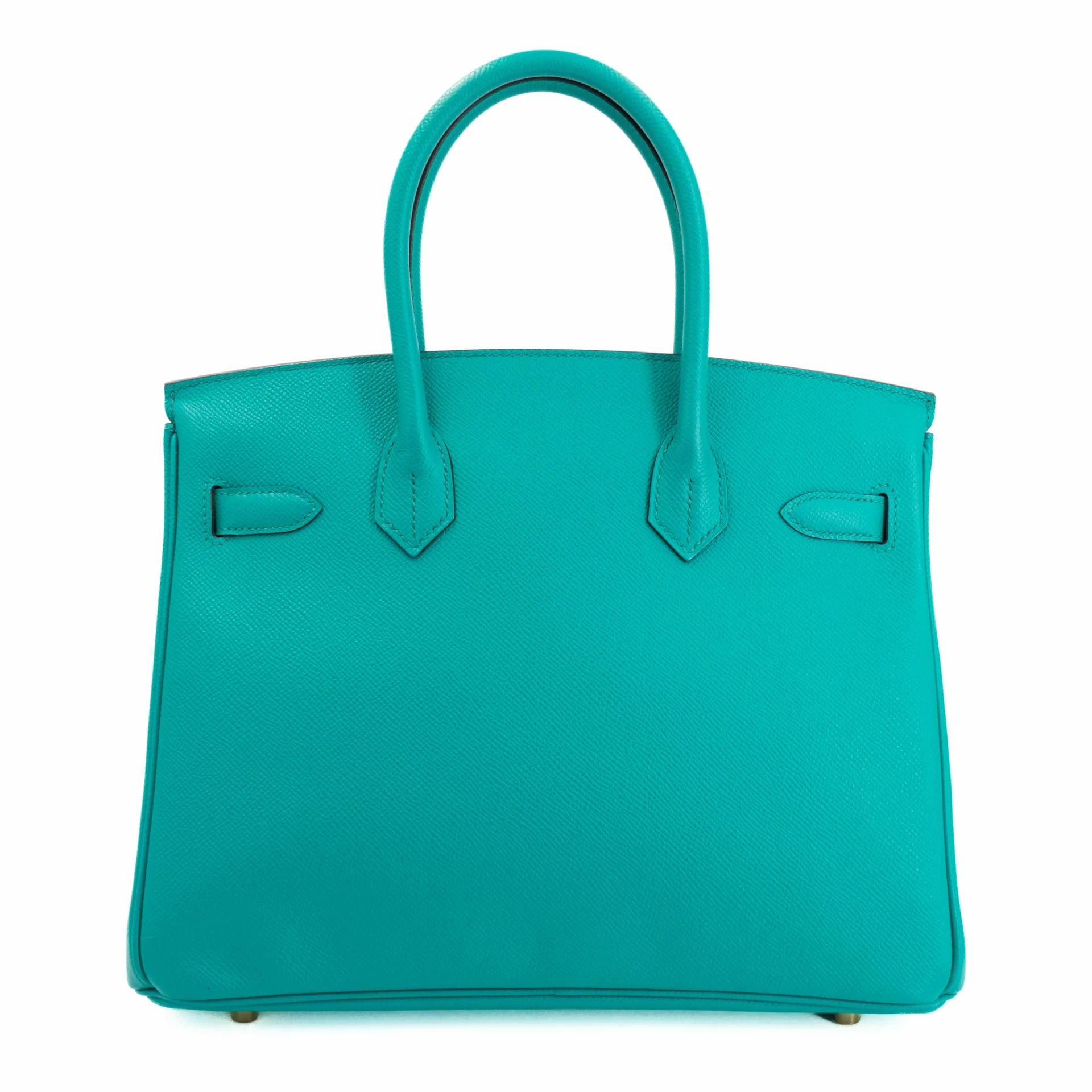 Very Good ( Rank A) HERMÈS Birkin 30 Bleu Paon (7F) Epsom Gold hardware X (2016) - 2