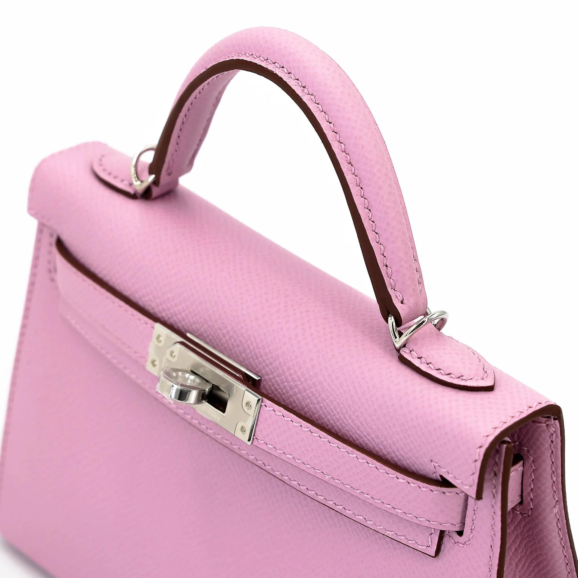 Brand New ( Rank N ) HERMÈS Mini Kelly II Mauve Sylvestre (X9) Epsom Palladium hardware G (2026) - 3