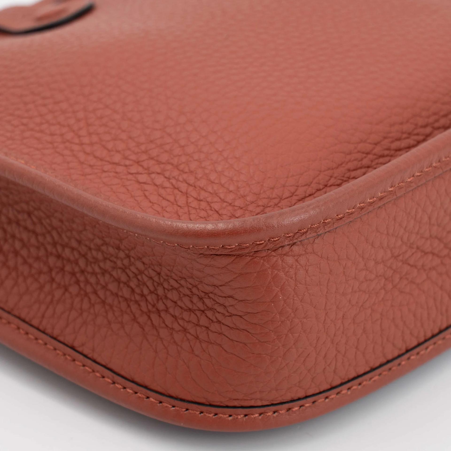 Unused ( Rank NS ) HERMÈS Mini Evelyne 16 Amazone 112cm Cuivre (6C) Clemence Palladium hardware U (2022) - 8